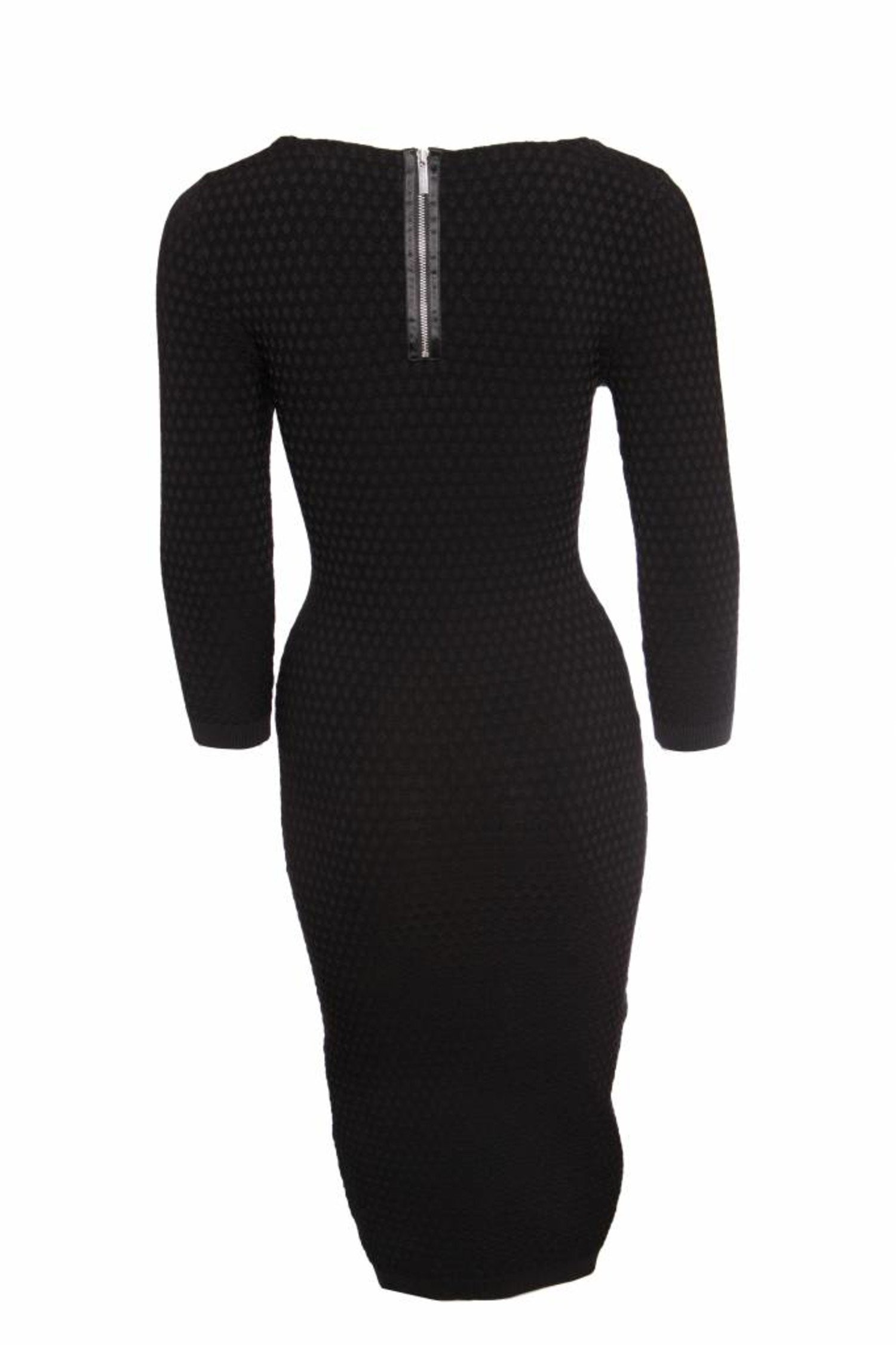 Ideaal genade Neem een ​​bad Karen Millen, zwarte stretch jurk met dot print in maat 2/XS. - Unique  Designer Pieces