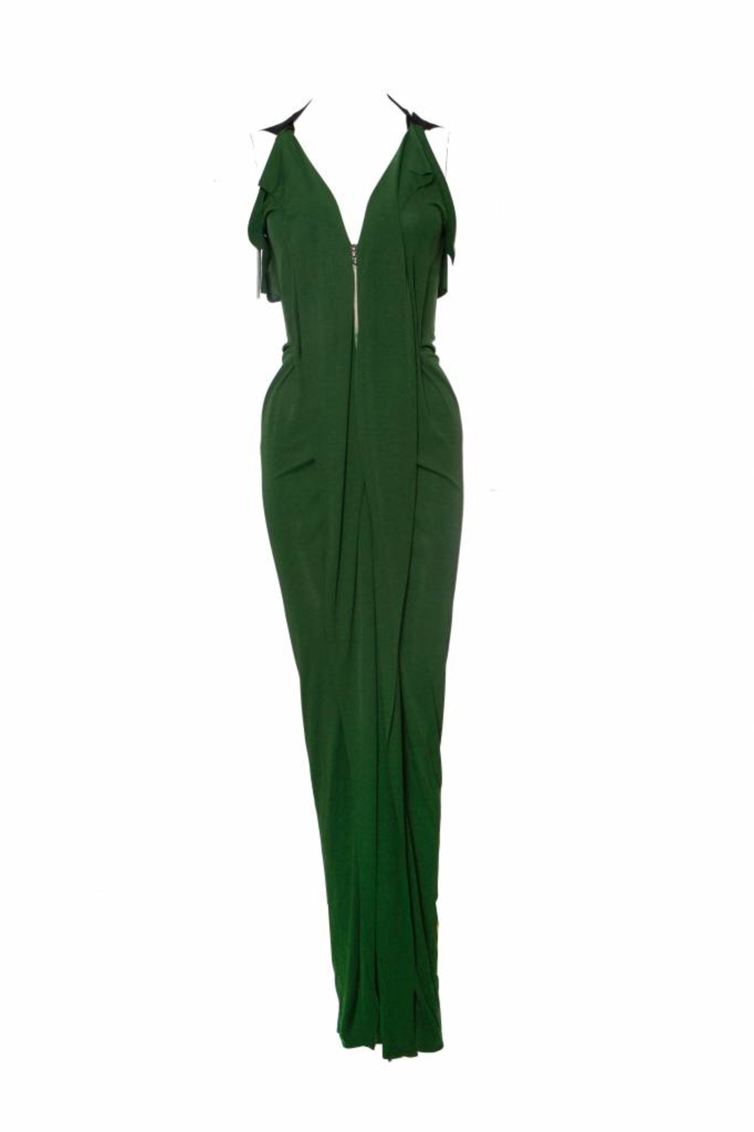green roland mouret dress Asymmetric Satin Crepe Maxi Dress in Green – Roland Mouret main image 1