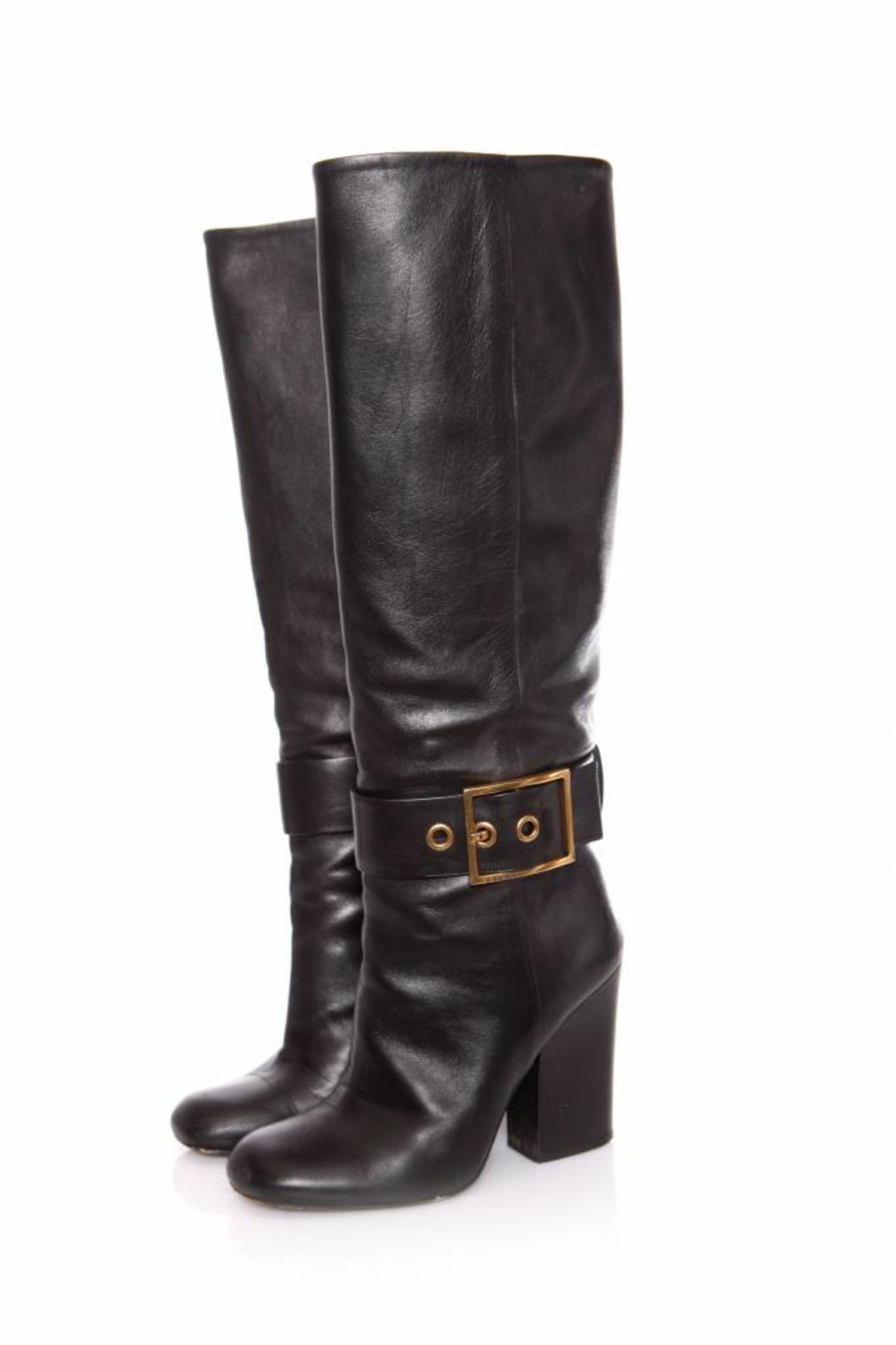 designer black leather boots