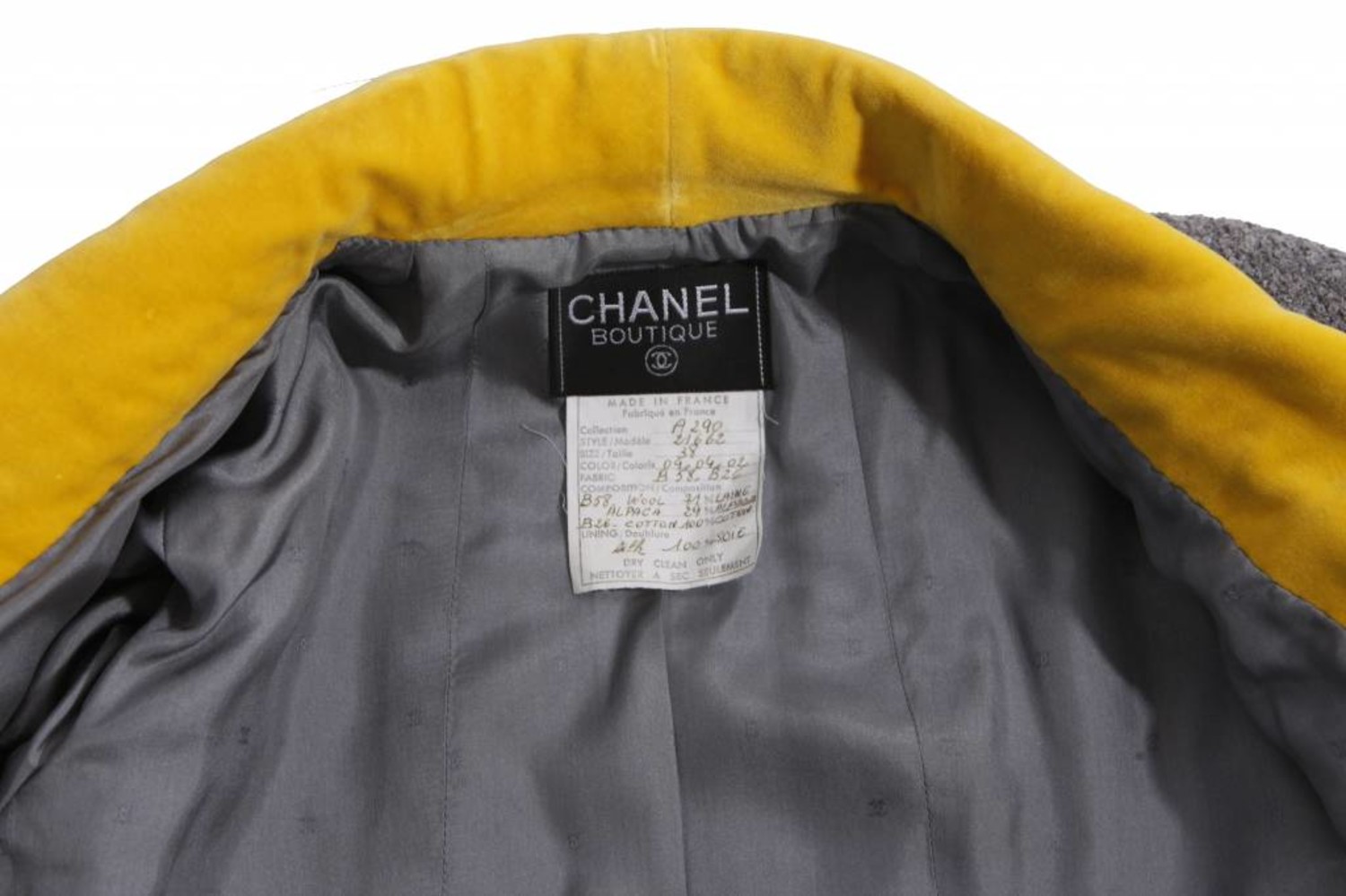 Chanel, double-breasted grey vintage blazer - Unique Designer Pieces