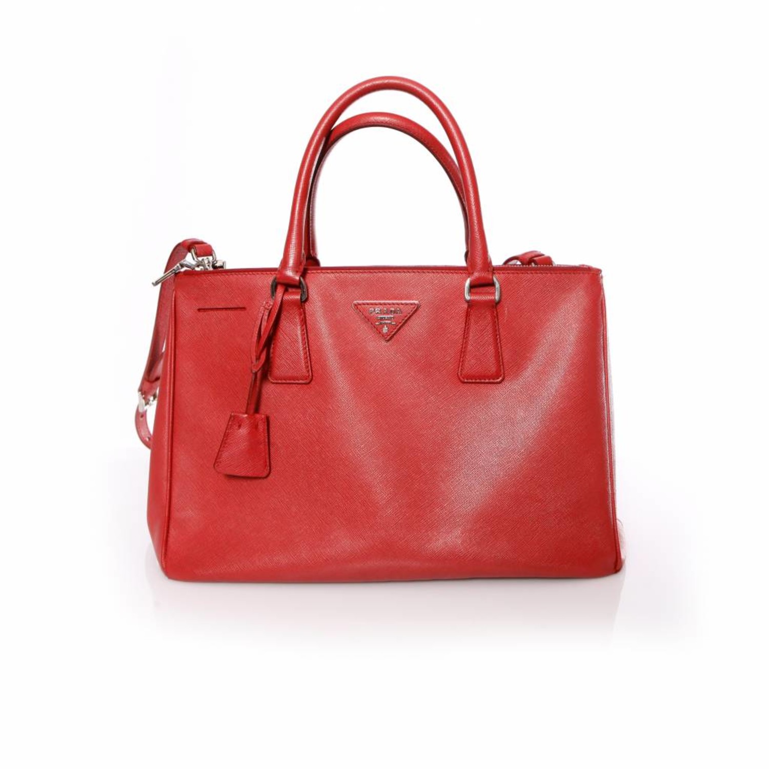 Prada, Galleria tote bag in red saffiano leather. - Unique