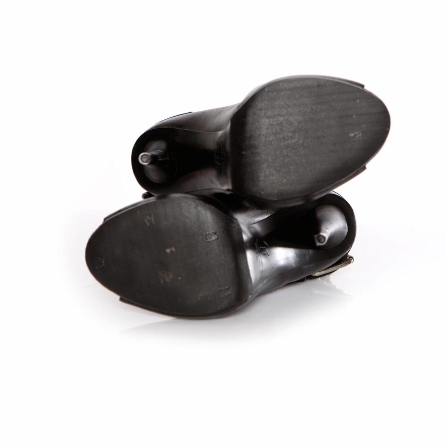 Giuseppe Zanotti, black leather peep-toe ankle boots