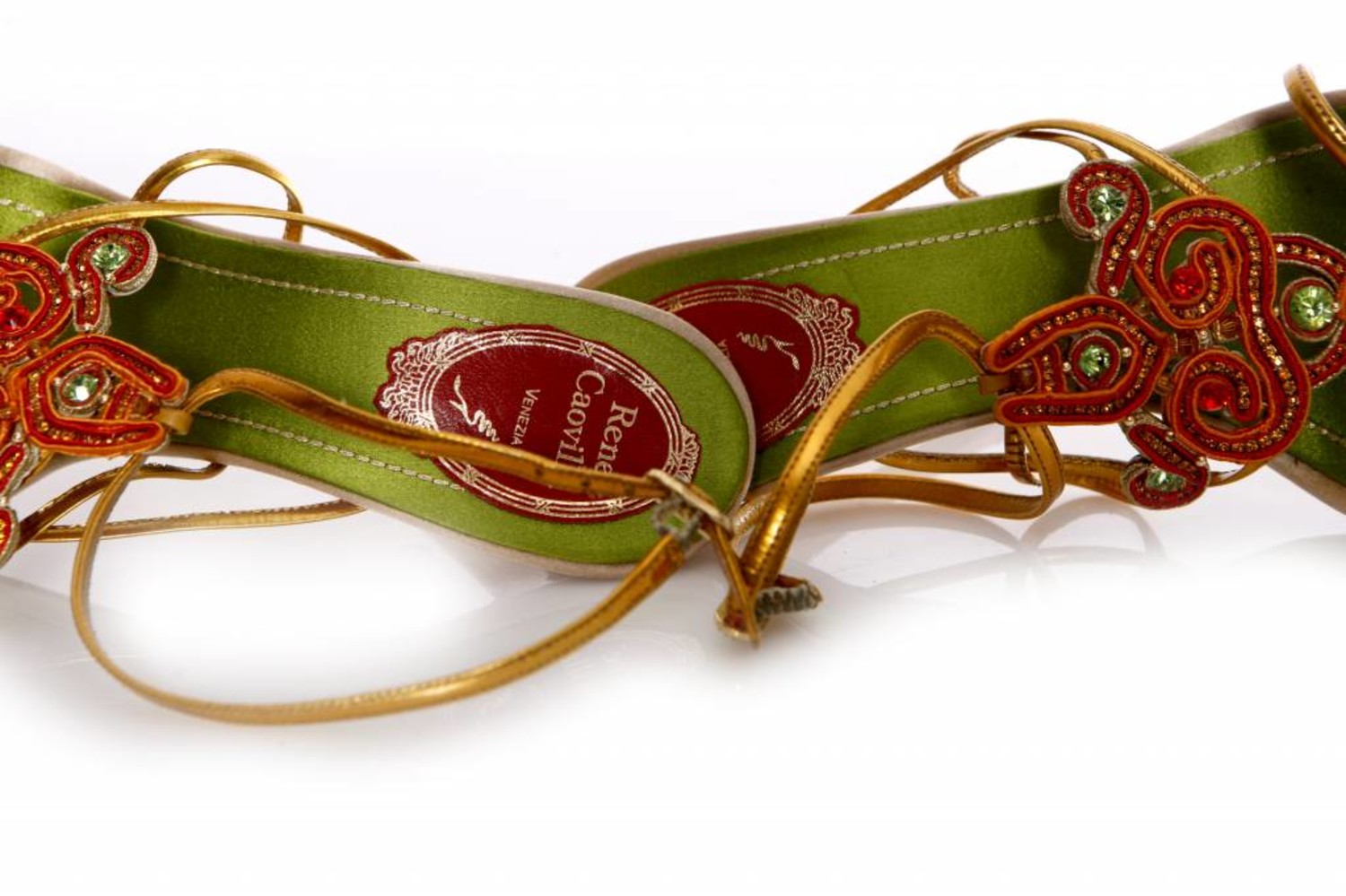 René Caovilla ゴールド スネークサンダル 381/2 René Caovilla