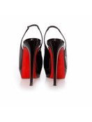 Christian Louboutin Bianca Beige Patent Leather Slingback Platform Heels  37.5 ref.661679 - Joli Closet