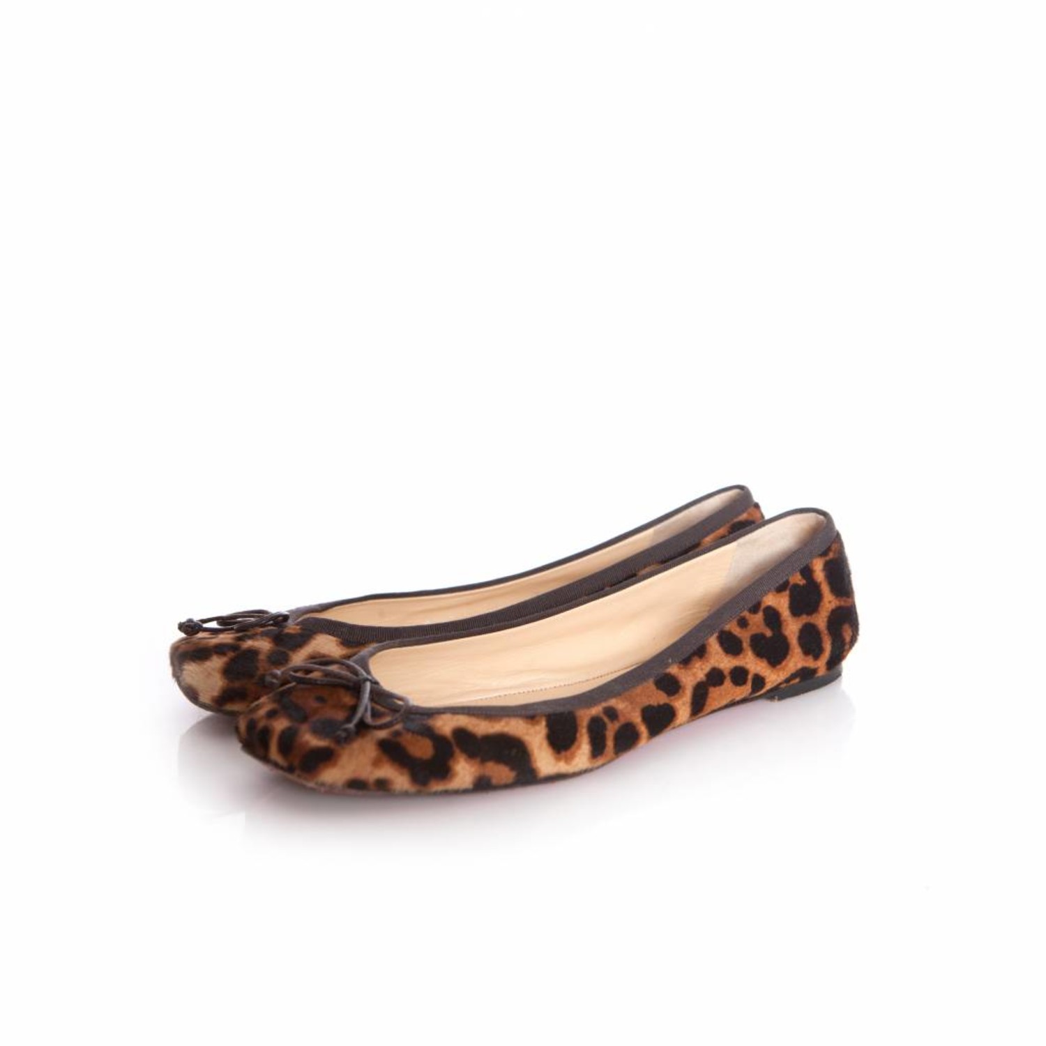 Christian Louboutin, met luipaard bedrukte ponyskin ballerina's in maat  39.5. - Unique Designer Pieces