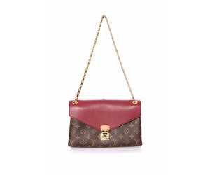 Authentic Louis Vuitton Red Monogram Pallas Chain Shoulder Bag