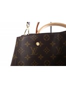 Montaigne cloth handbag Louis Vuitton Brown in Cloth - 37332609