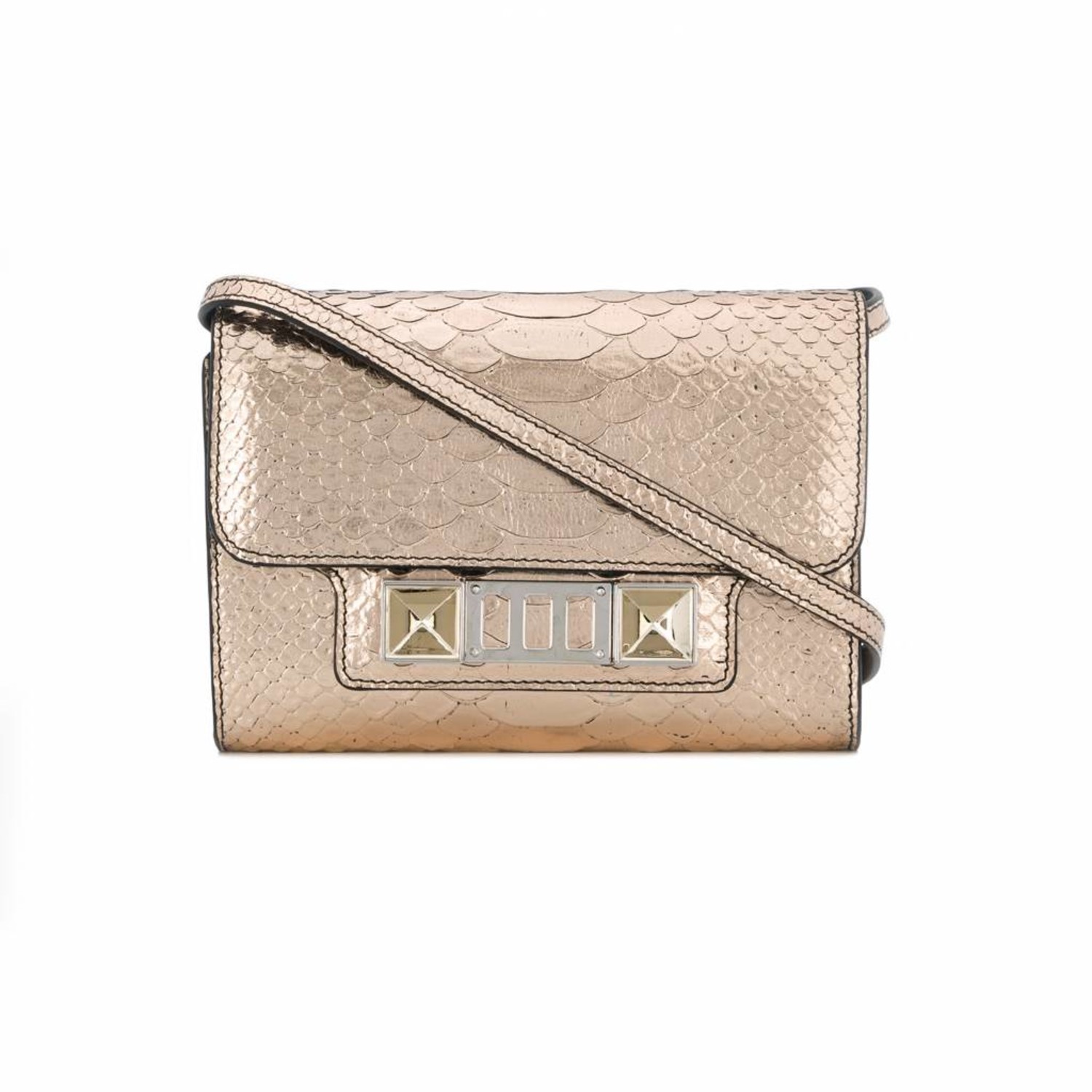 Ps11 Proenza Schouler Python Bag Proenza Schouler, Metallic Embossed Python  PS11 Wallet With Strap, image size:1500x1500