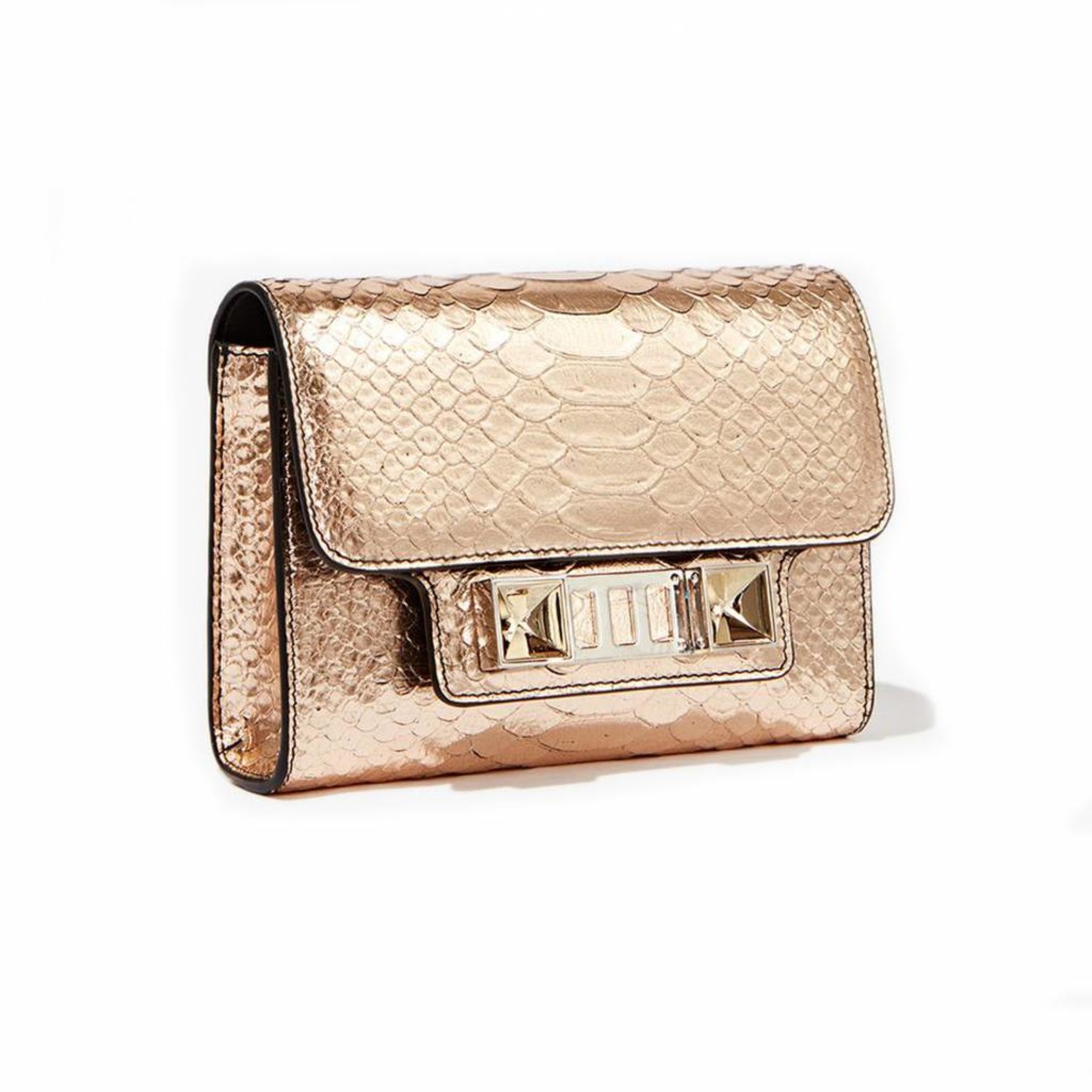 Proenza Schouler, Metallic Embossed Python PS11 Wallet with Strap 