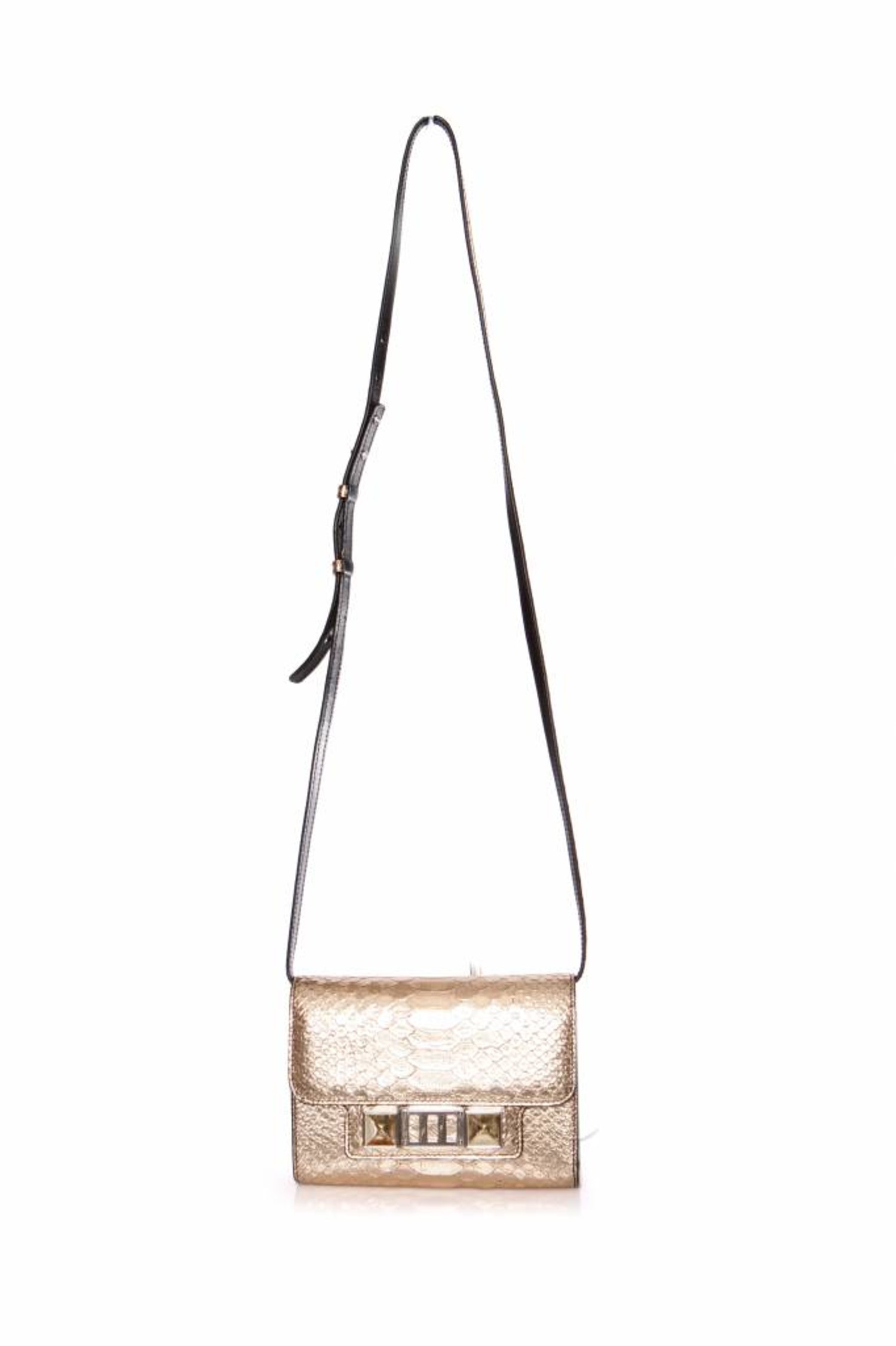 Proenza Schouler, Metallic Embossed Python PS11 Wallet with Strap 
