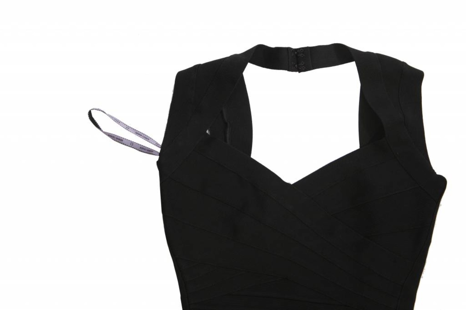 $145 Herve by Herve Leger Women's Black Criss-Cross Bandage Bra Top Size  Medium