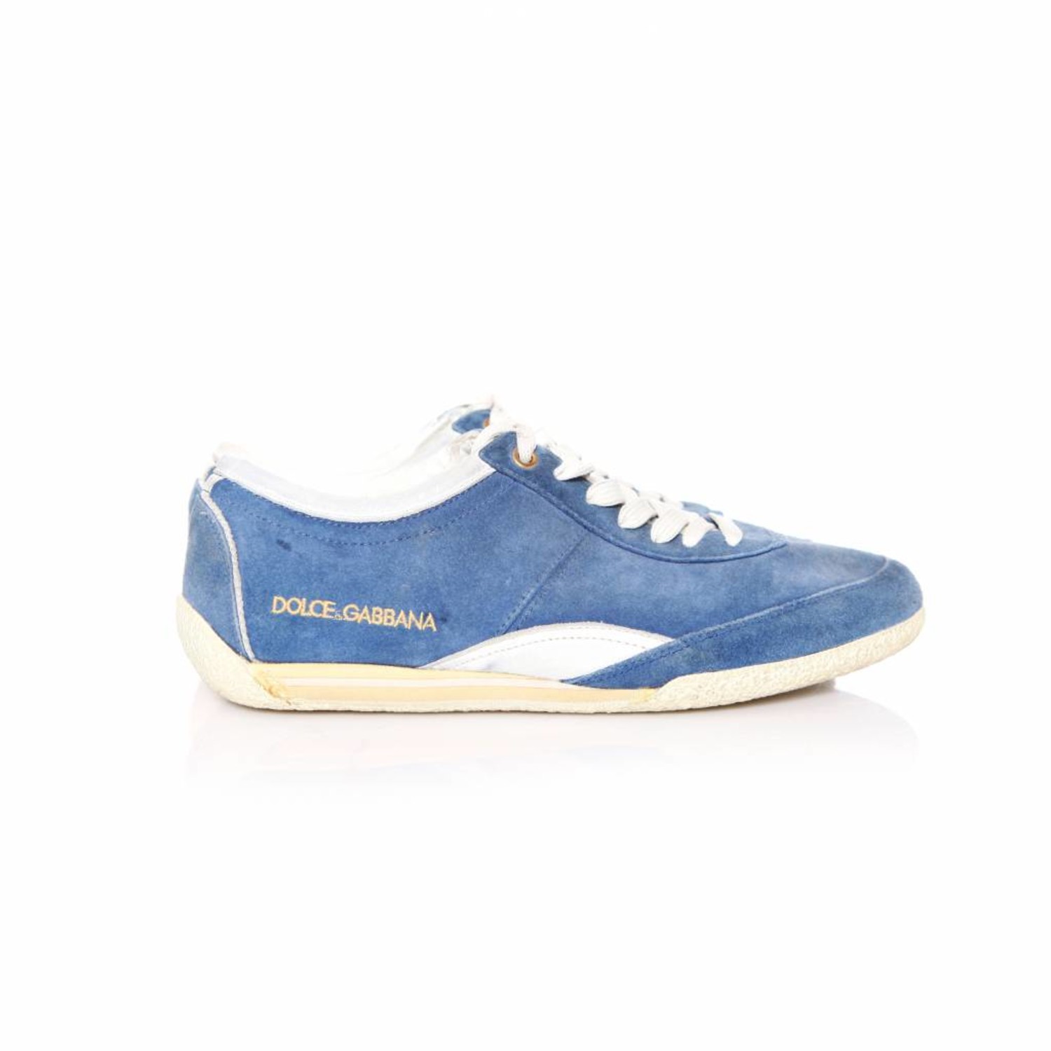 Dolce \u0026 Gabbana, blauwe suede sneakers. - Unique Designer Pieces