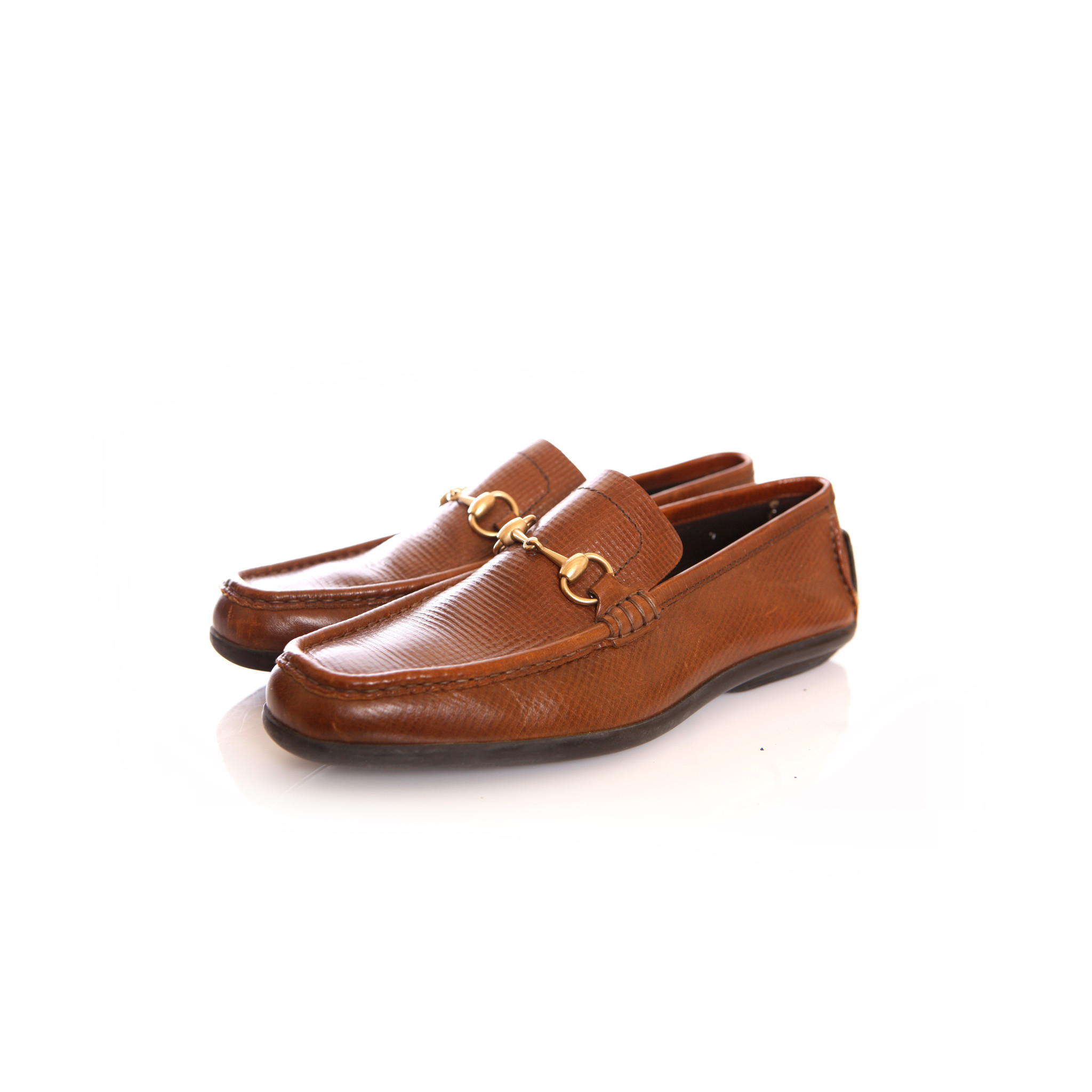 brown leather gucci loafers