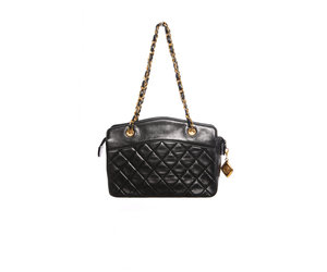 Chanel Black Quilted Lambskin Handbag Mini Q6B04W1IK9014