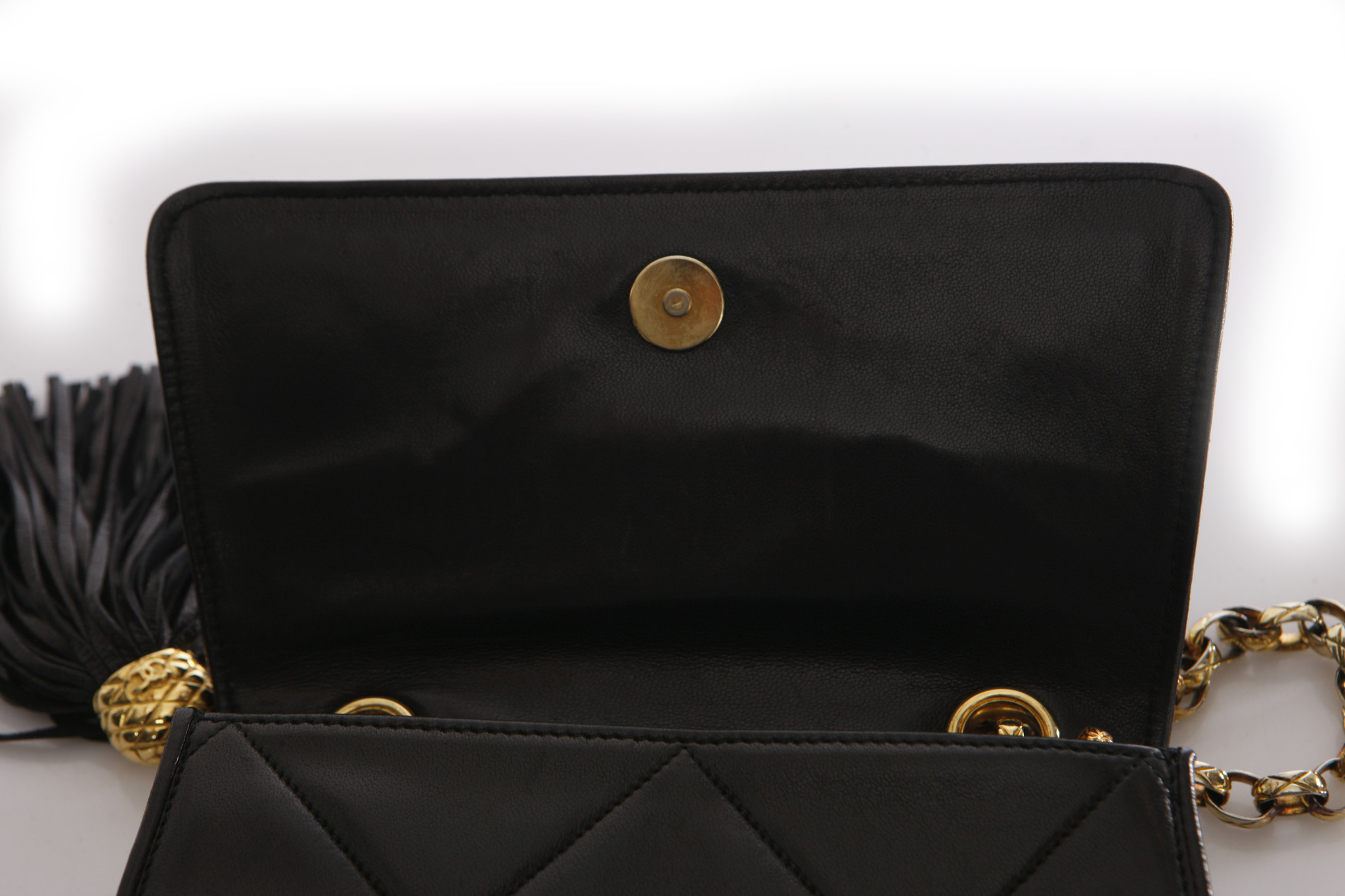 Chanel Camera Tassel Large Vintage Bag In Black Vertical Quilted