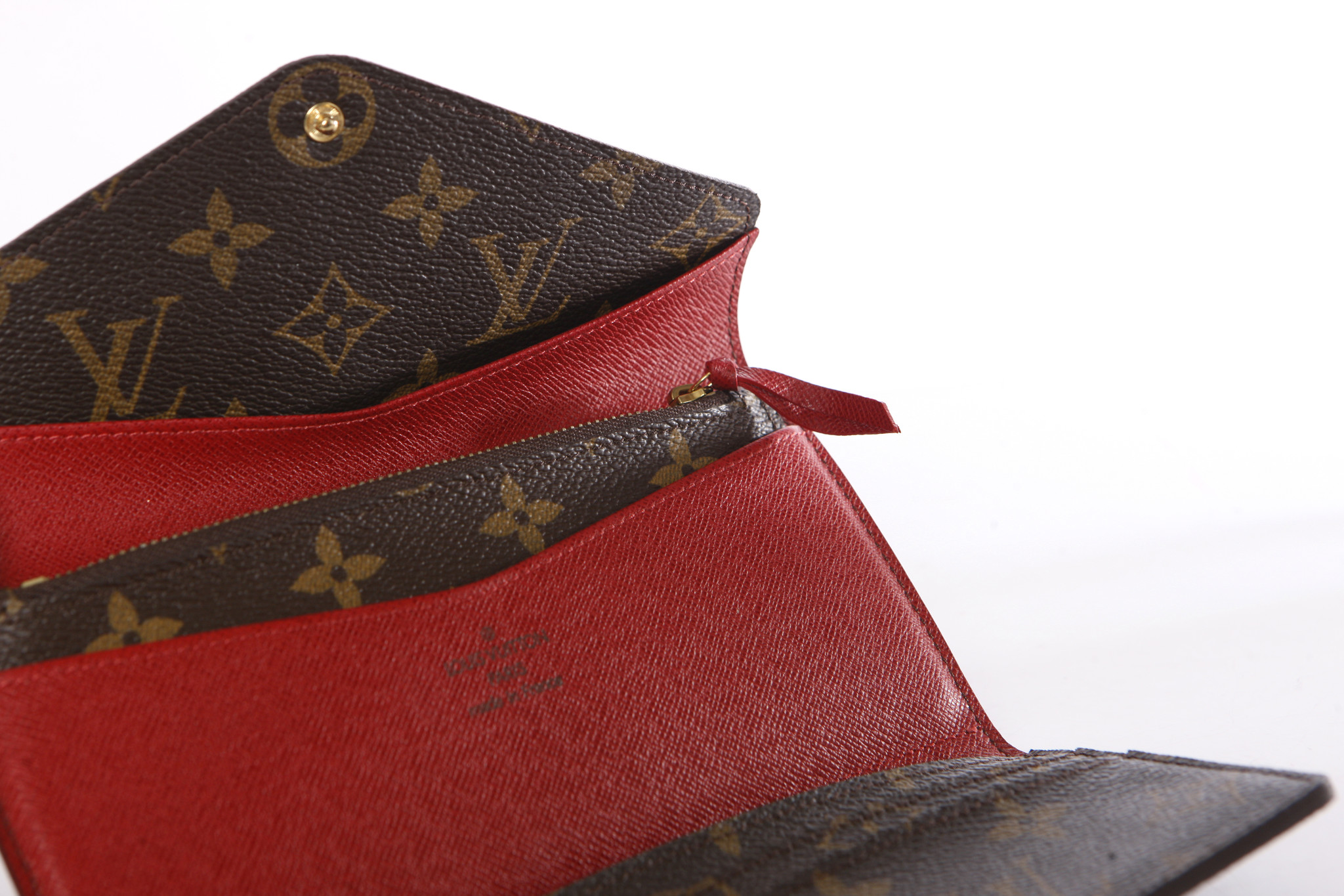 Louis Vuitton, Joséphine monogram tri-fold wallet in red. - Unique