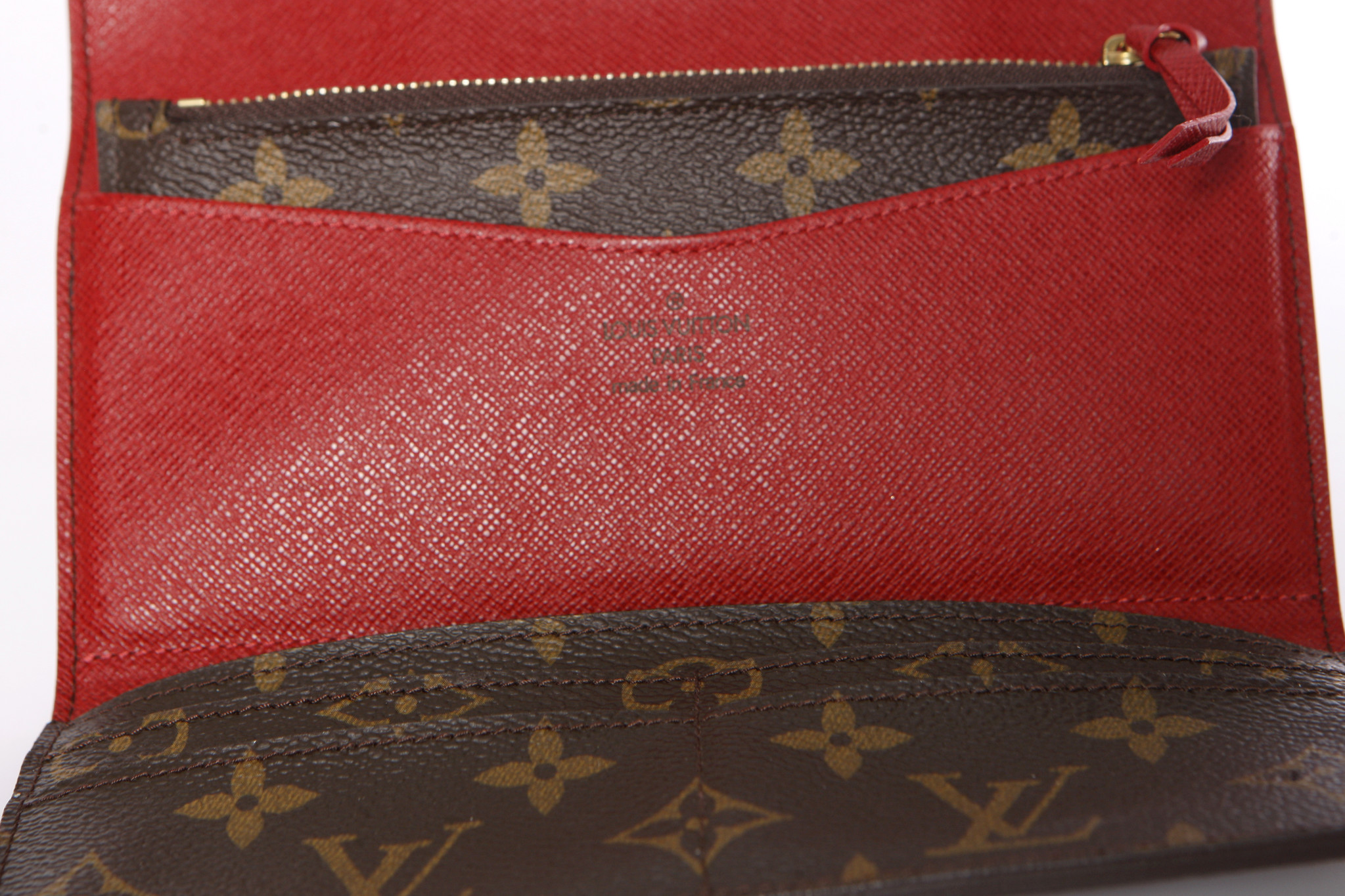 Louis Vuitton, Joséphine monogram tri-fold wallet in red. - Unique