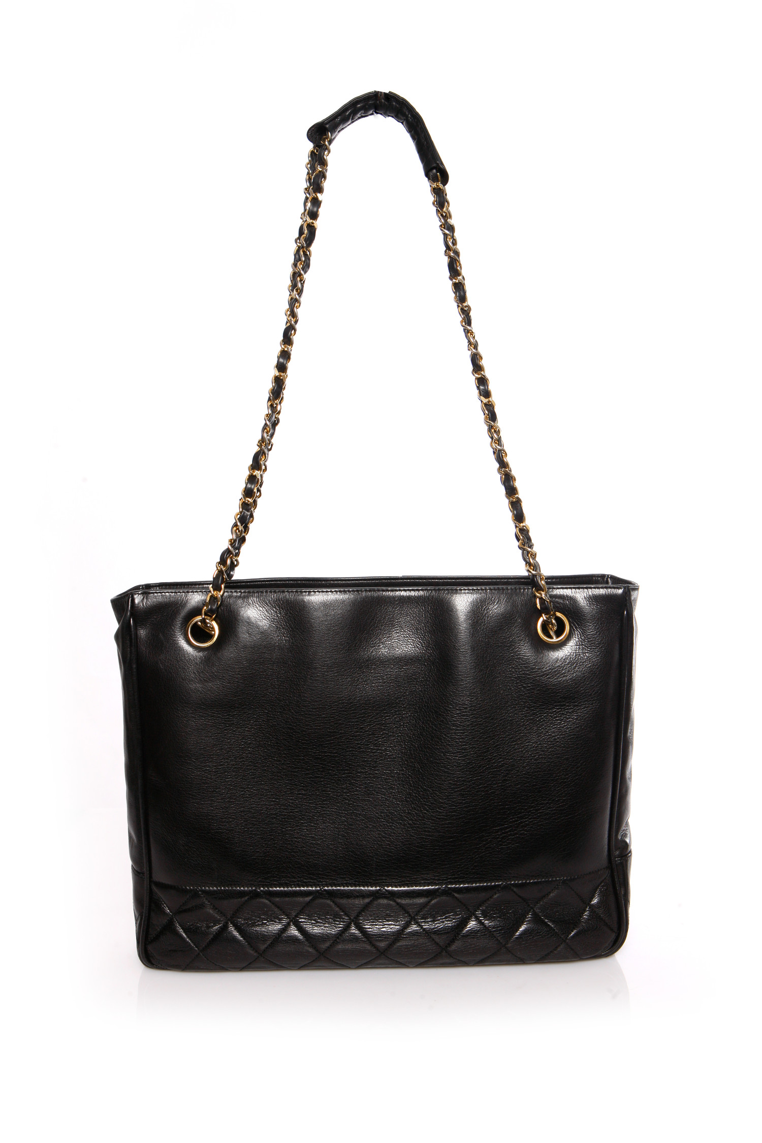 CHANEL calf leather Sparkle Leather Chain Shoulder Bag Black Quilted  ref.204104 - Joli Closet