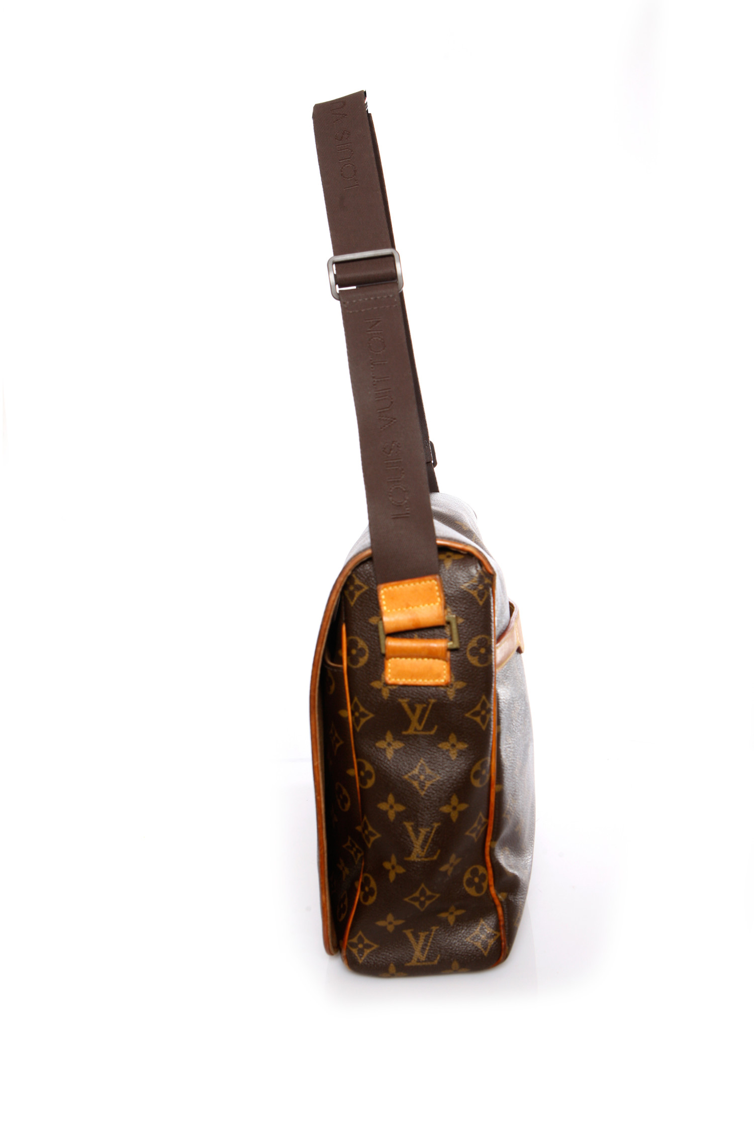 Louis Vuitton, Brown monogram canvas messenger bag. - Unique
