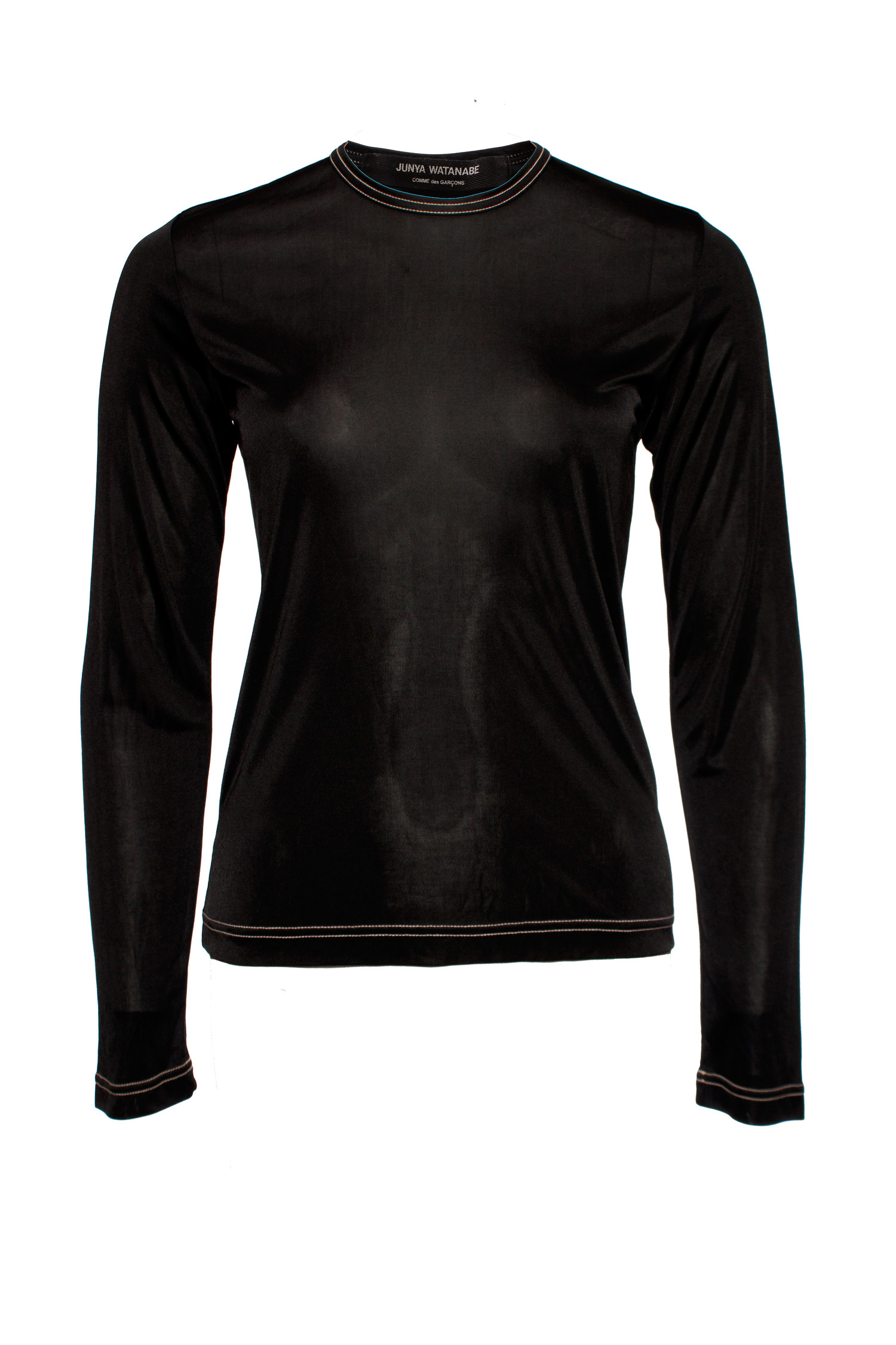 Junya Watanabe/Comme des garçons, Black semi-transparent shiny top