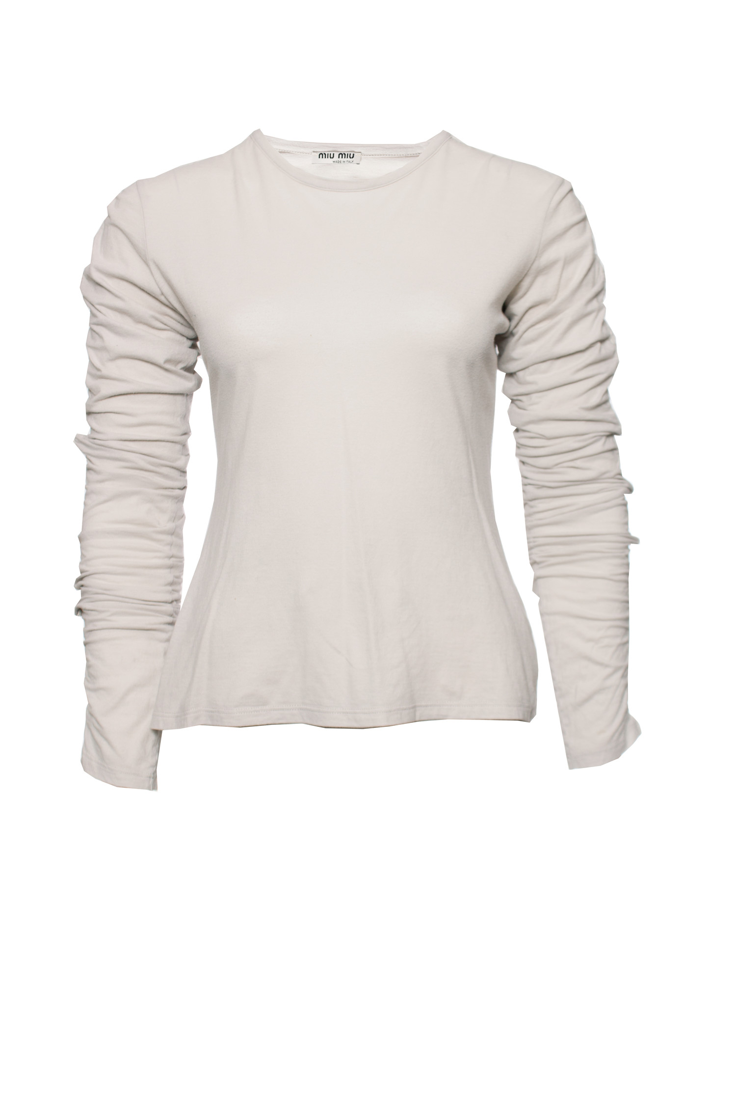 Miu Miu, top with wrinkled sleeves - Unique Designer Pieces