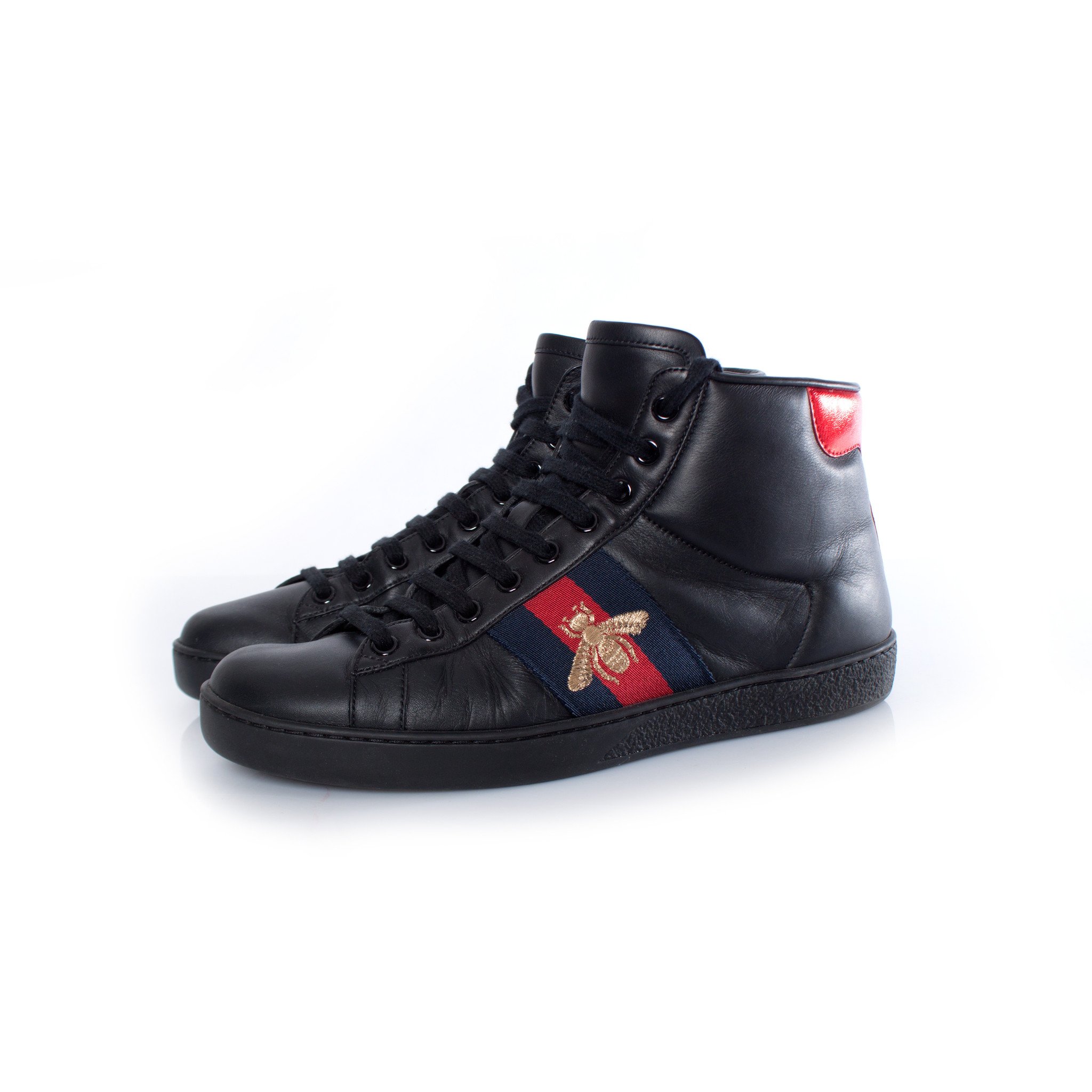 gucci black hi tops