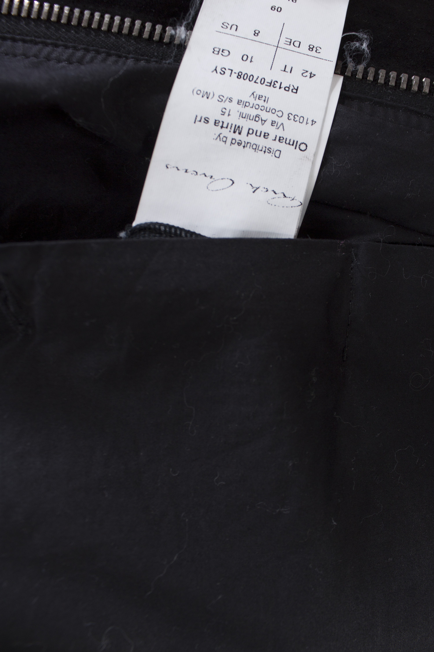 Rick Owens, Black suede coat with high collar. - Unique Designer 