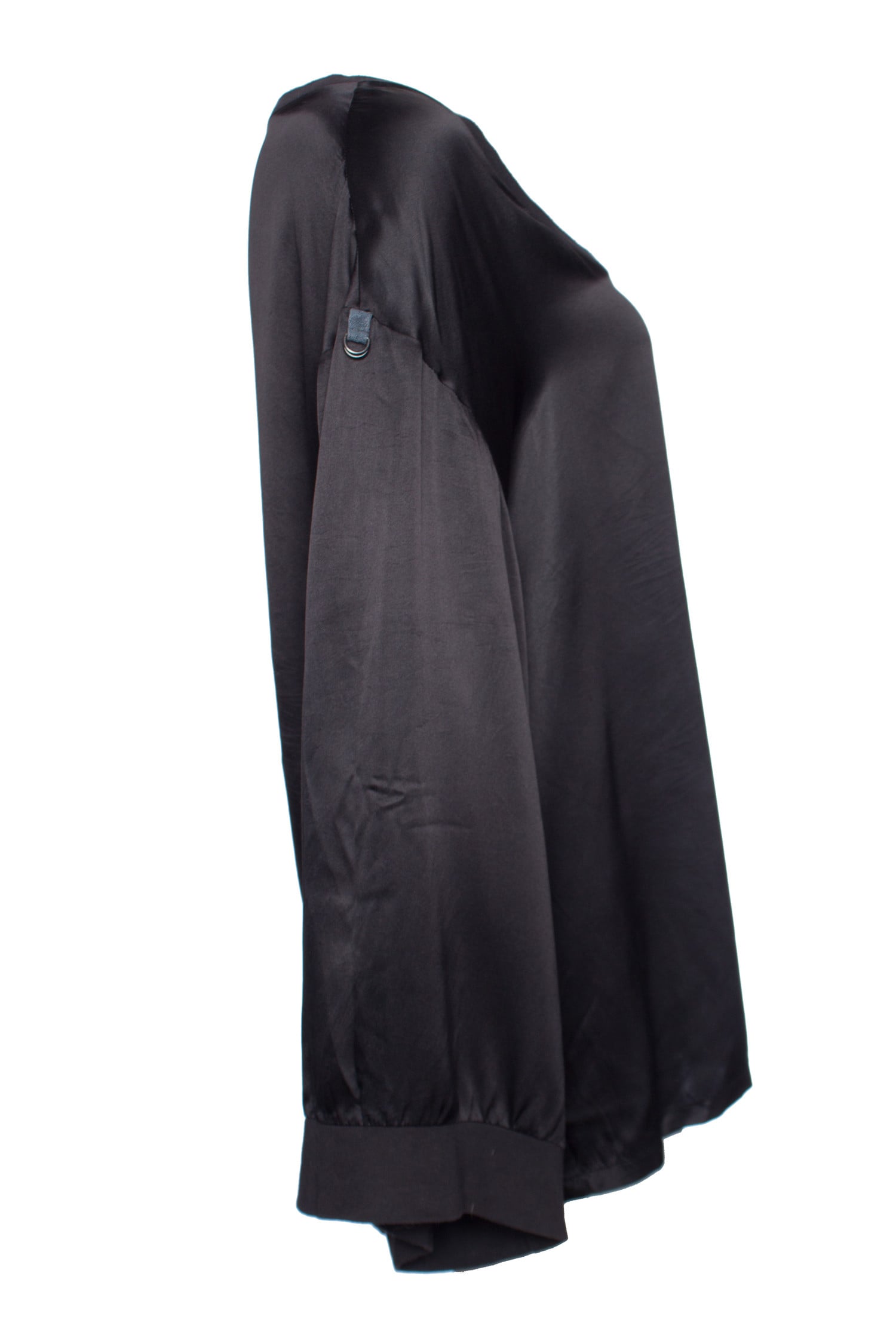 A.f. vandevorst, Black oversized shiny cotton top. - Unique
