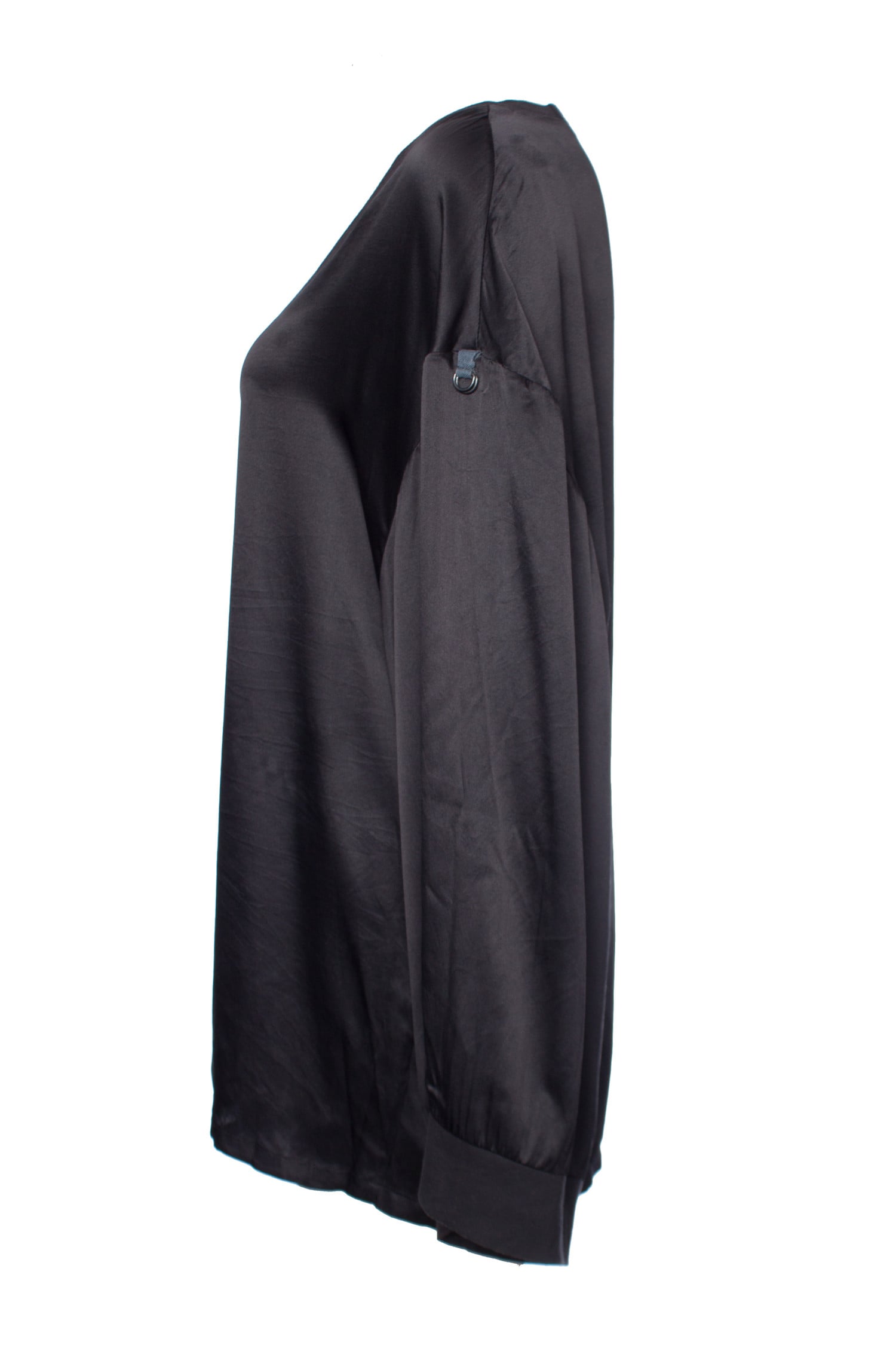 A.f. vandevorst, Black oversized shiny cotton top. - Unique