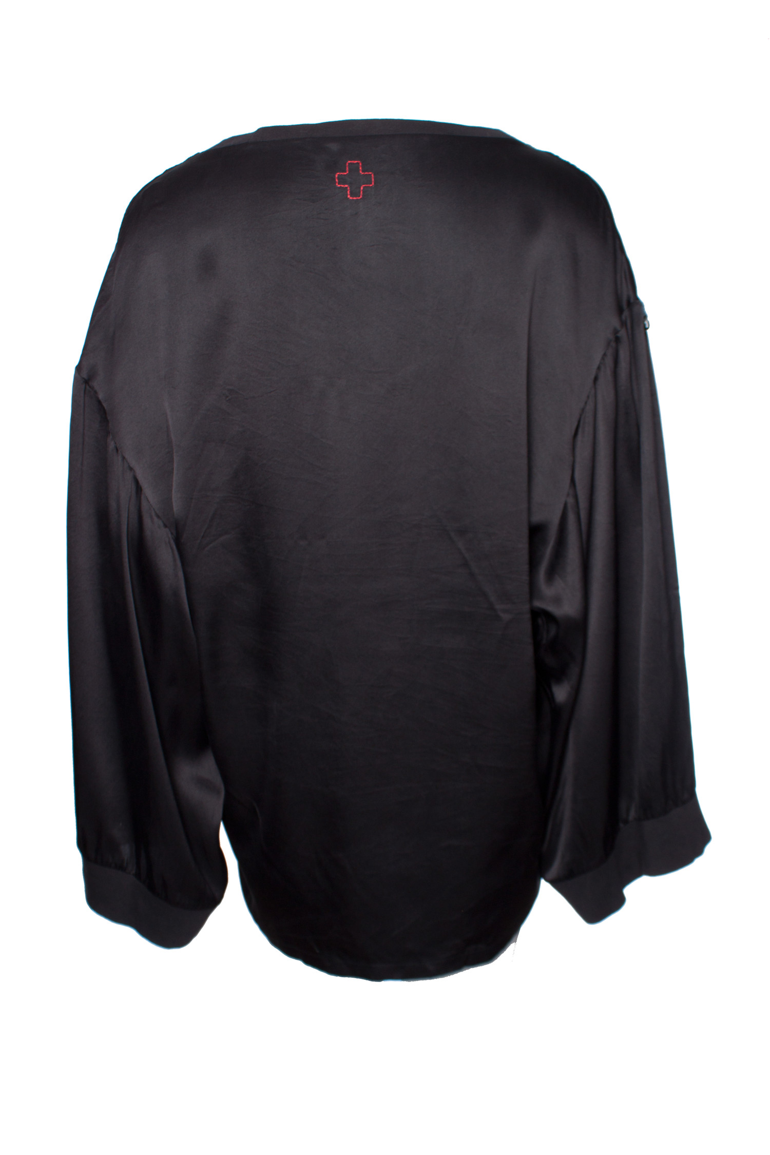 A.f. vandevorst, Black oversized shiny cotton top. - Unique