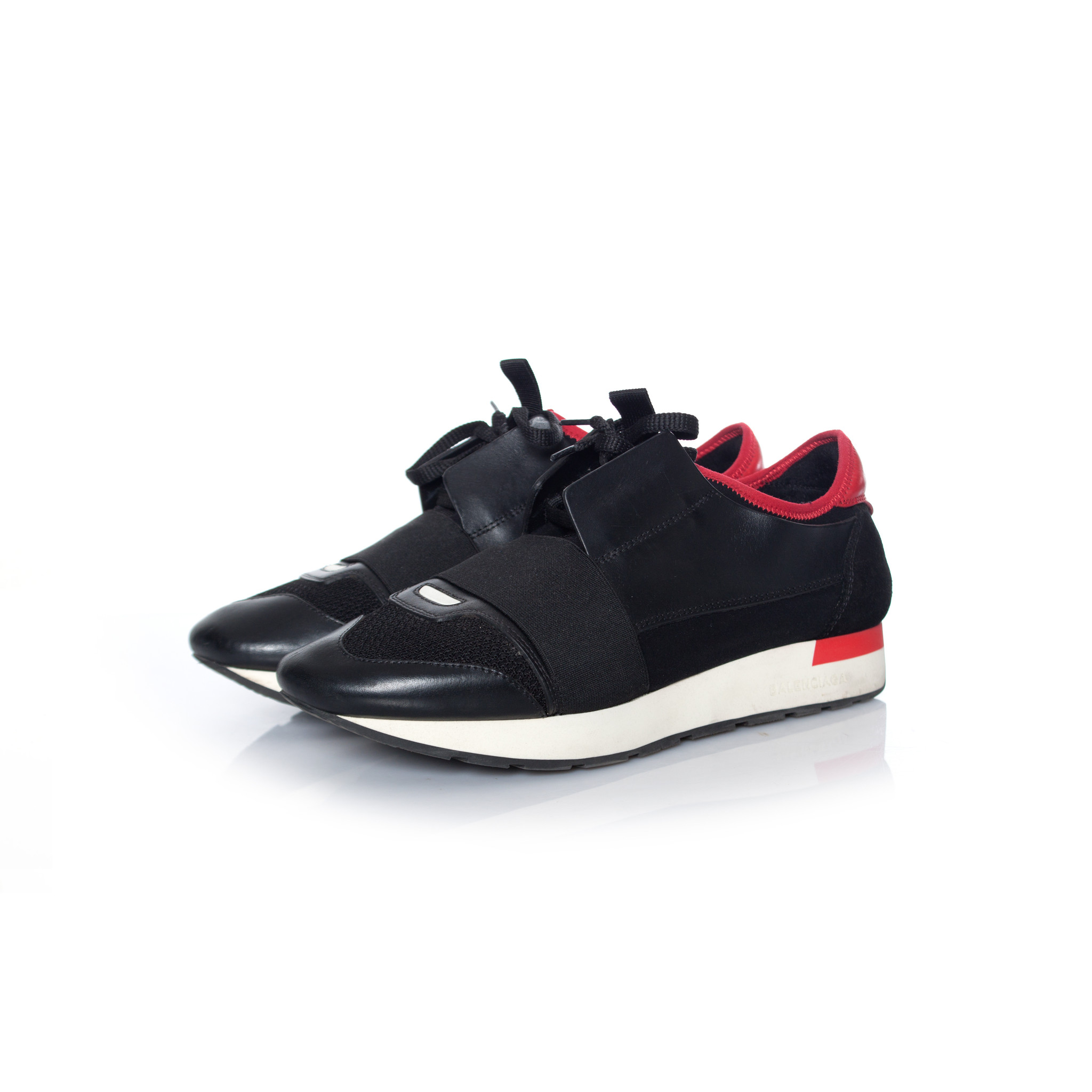 black and red balenciaga race runners