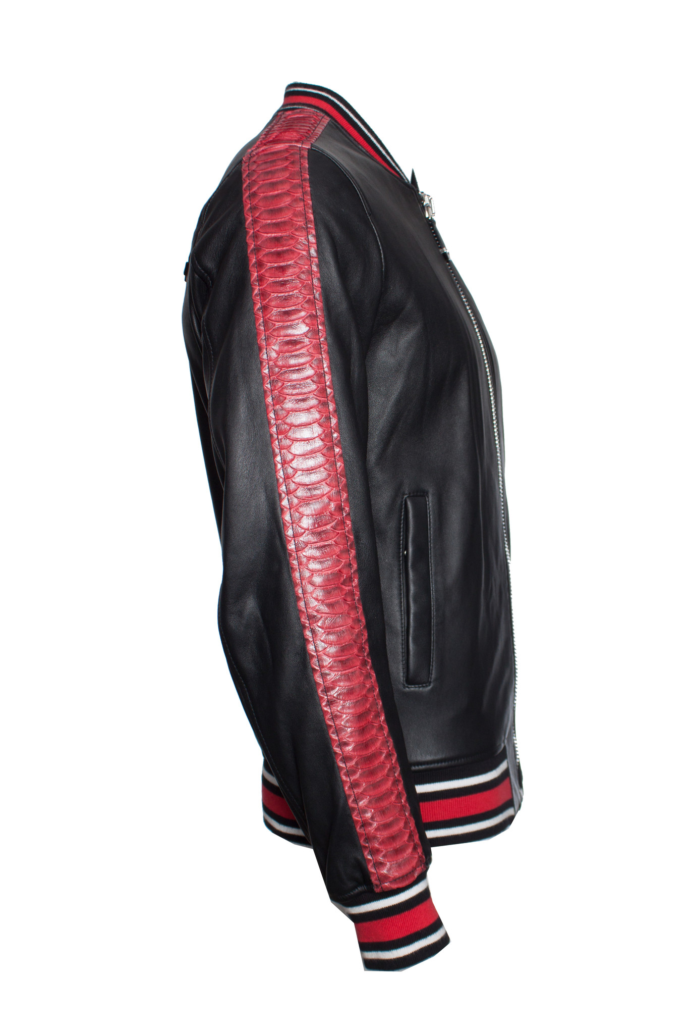 Philipp Plein, Black leather “Reginald” Bomber jacket - Unique Designer ...