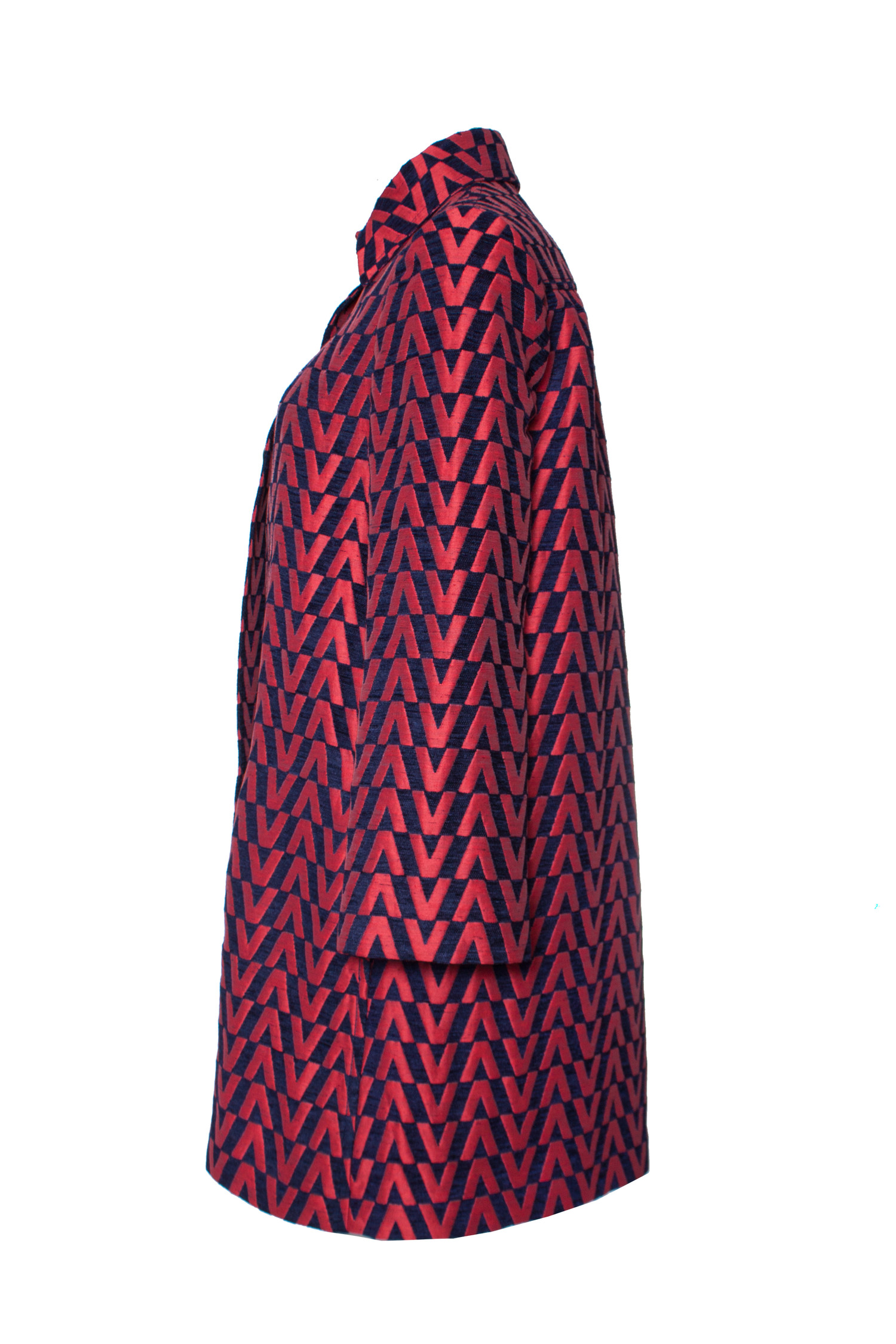 Valentino, V-Logo Brocade Coat. - Unique Designer Pieces