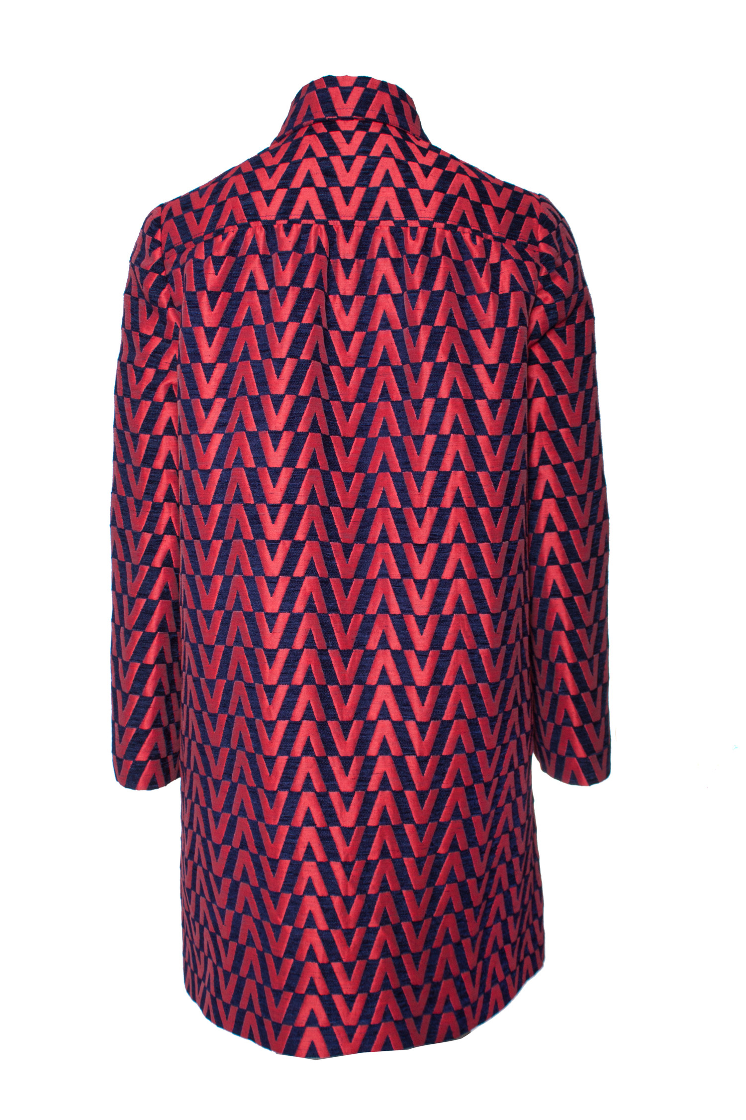 Valentino, V-Logo Brocade Coat. - Unique Designer Pieces