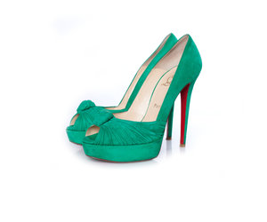 Christian Louboutin ハイヒール MINT CHRISTIAN LOUBOUTIN Patent Lady Peep 150 Platform Pumps 40
