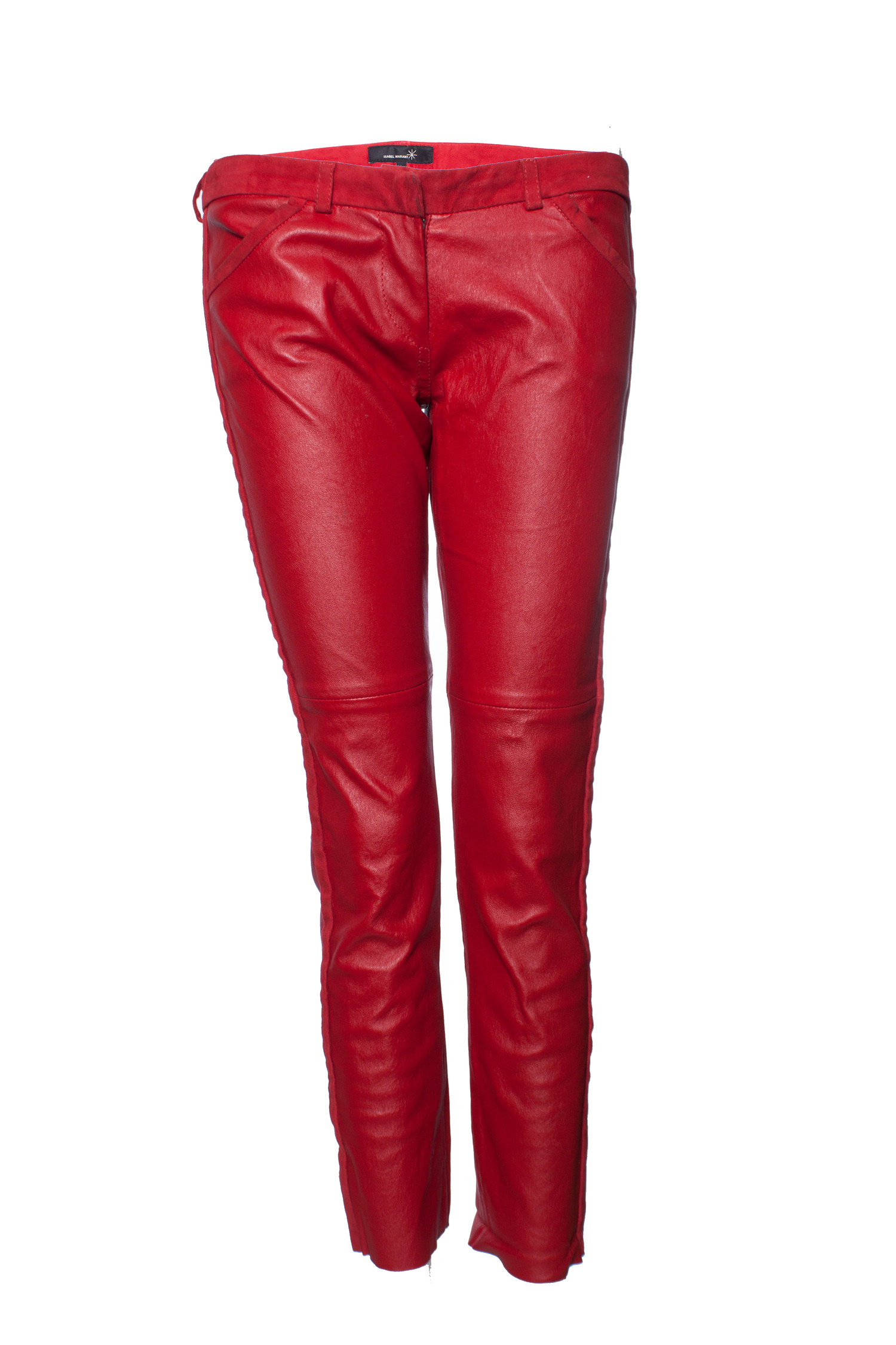 Classics Straight Leather Trousers  RED  Tommy Hilfiger