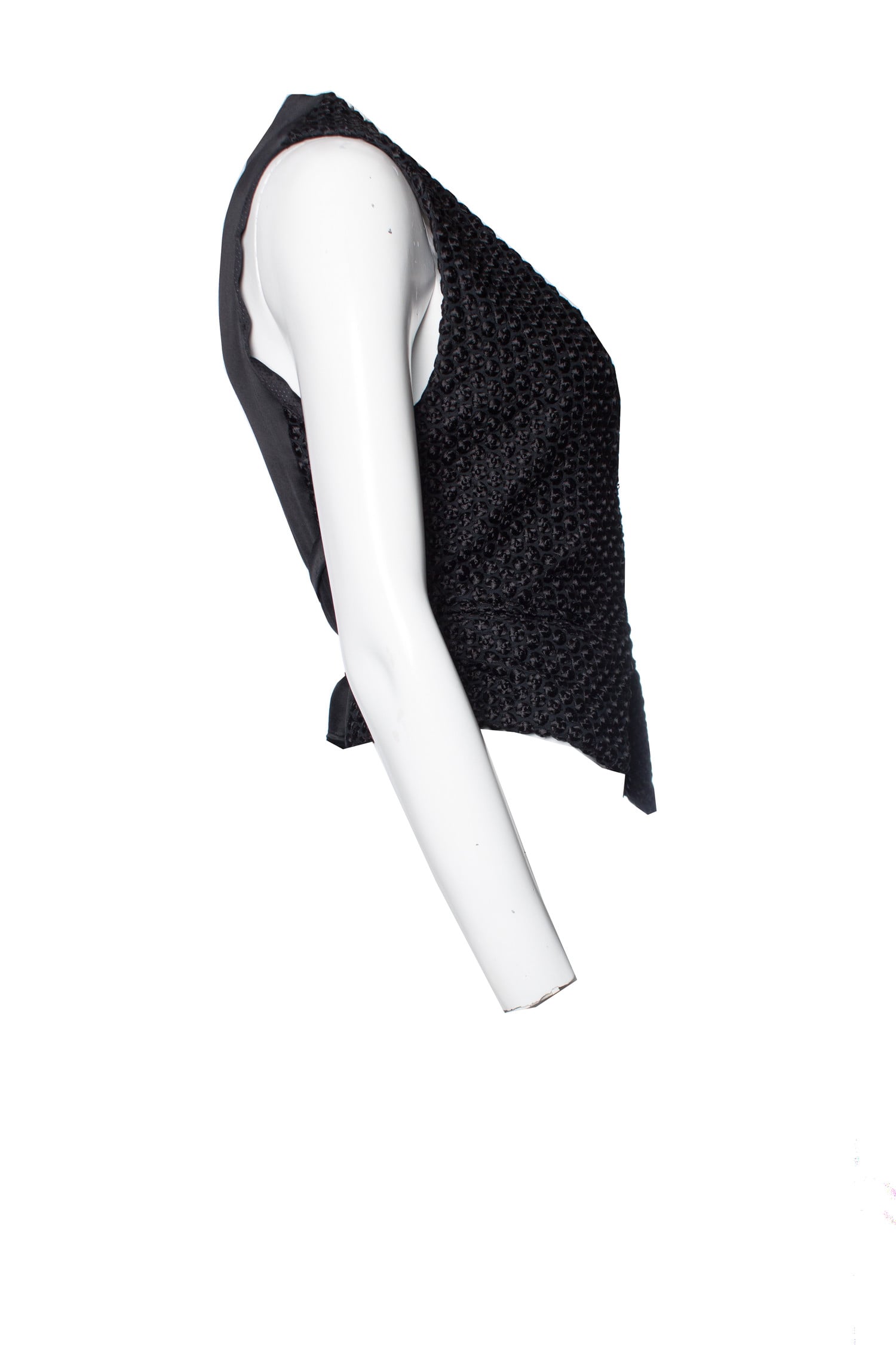 Ann Demeulemeester, Black asymmetrical waistcoat. - Unique