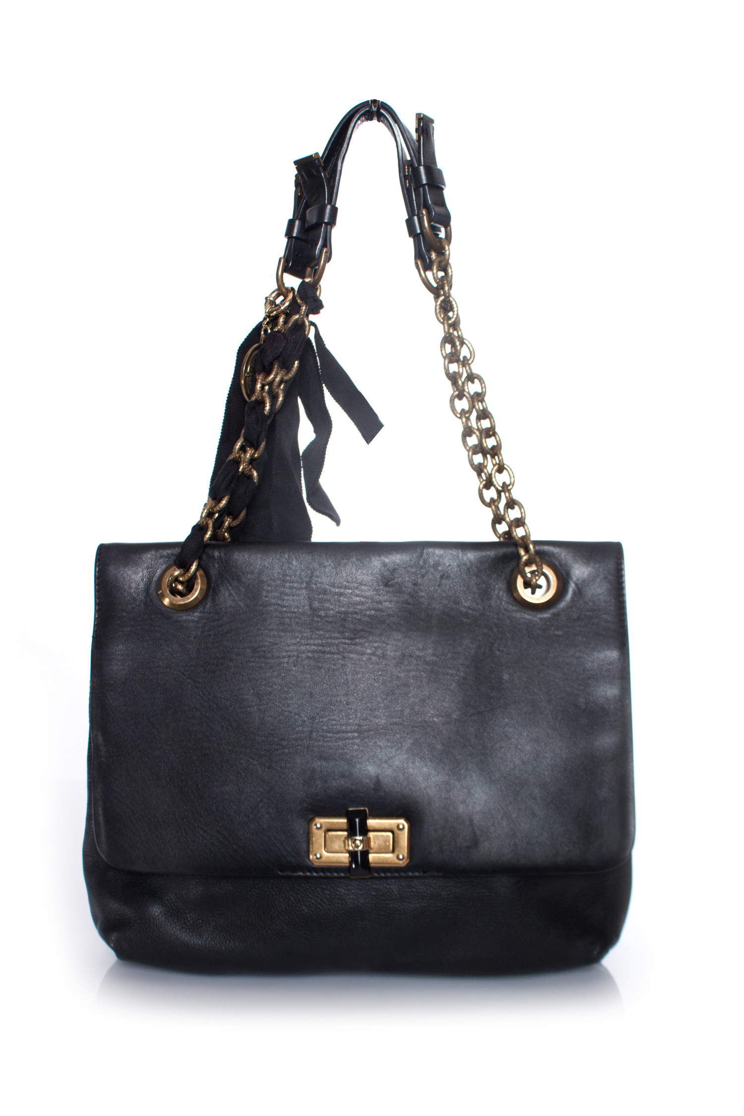 Gucci Soho Black Cellarius GG Logo Leather Chain Tote Bag – Queen Bee of  Beverly Hills