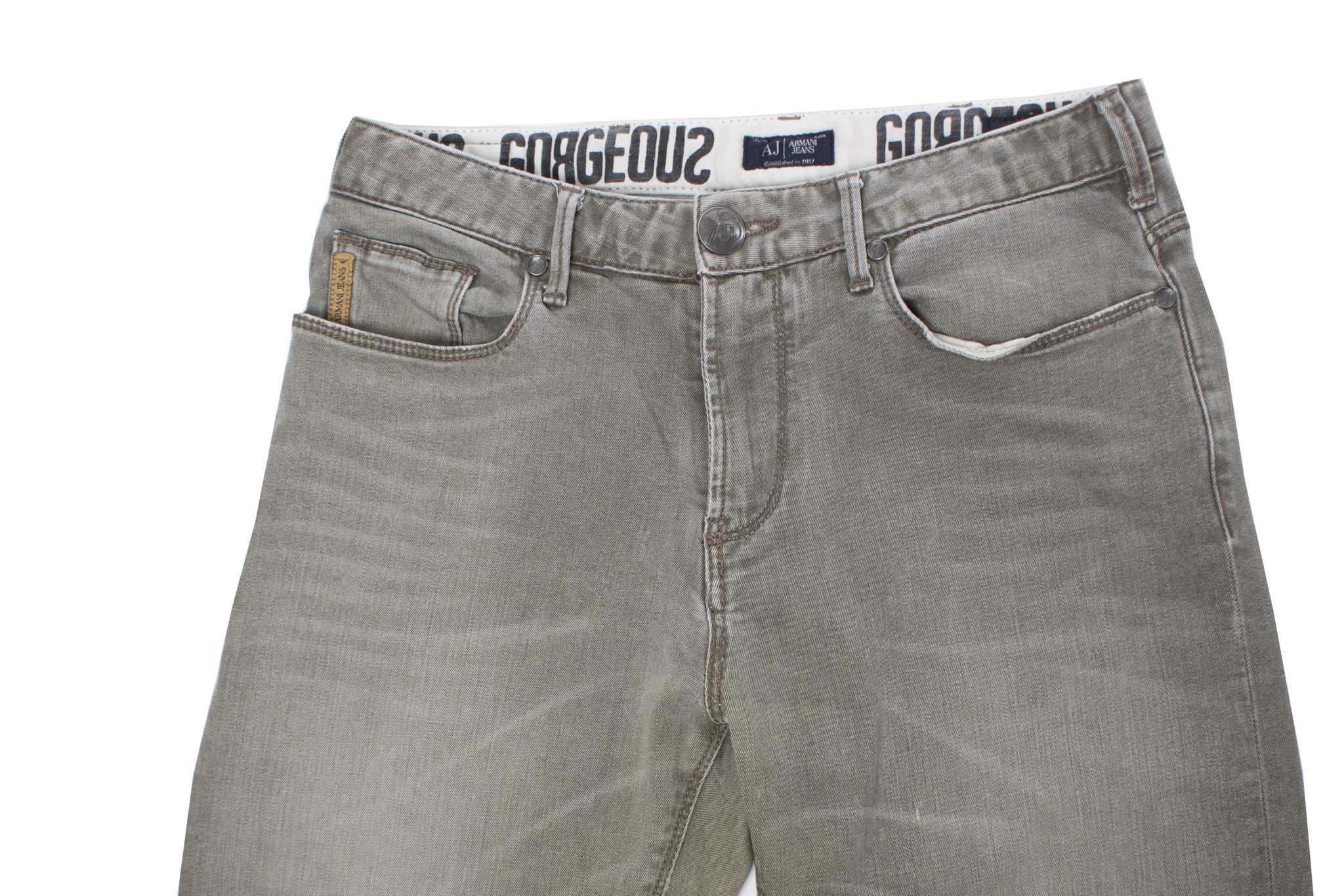 Habubu Verminderen Vouwen Armani Jeans, Lichtgrijze slimfit jeans in maat W29/S. - Unique Designer  Pieces