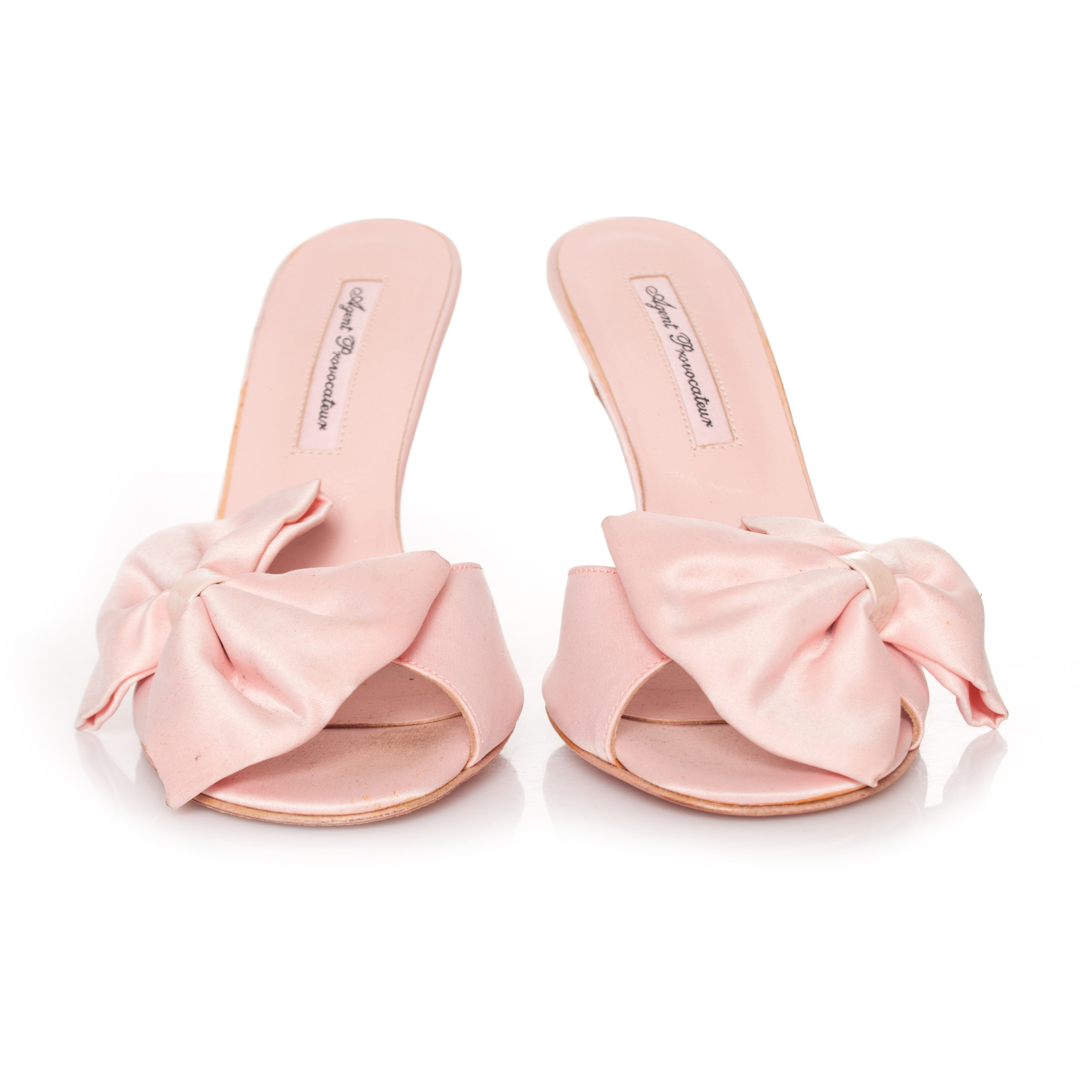 Agent Pink sandals with bow. - Unique Designer Pieces