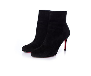 christian louboutin black suede boots