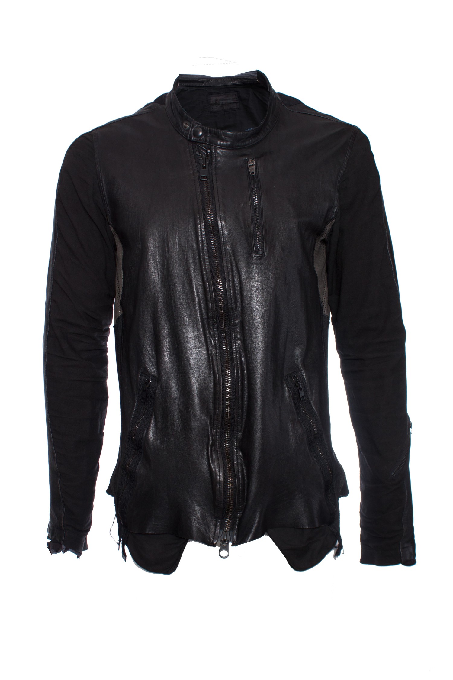 LGB, Black leather biker jacket. - Unique Designer Pieces LGB, Black leather biker jacket. - Unique Designer Pieces