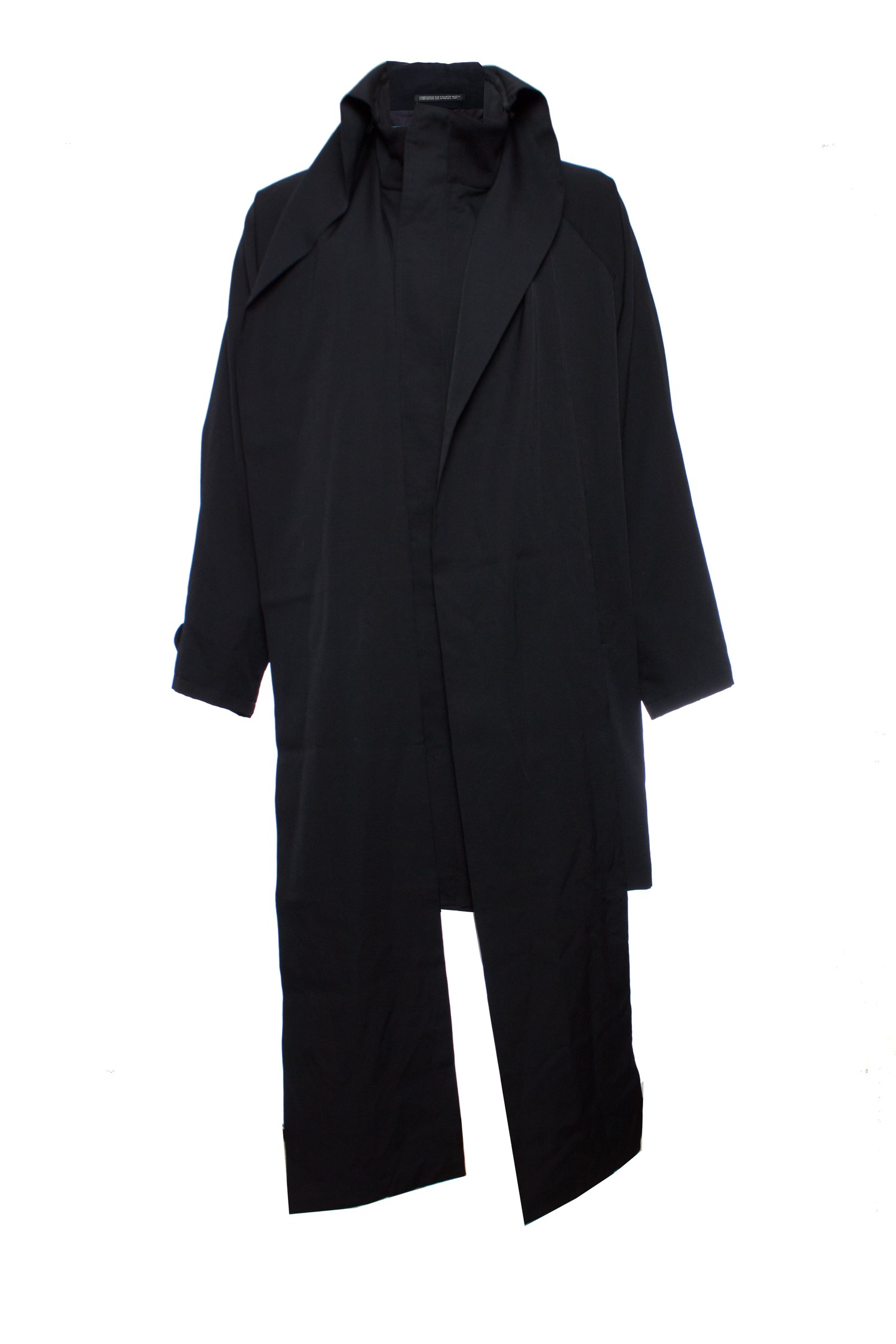 専用　B Yohji Yamamoto Puff Long Coat Yohji Yamamoto, Oversized coat with removable zip scarf
