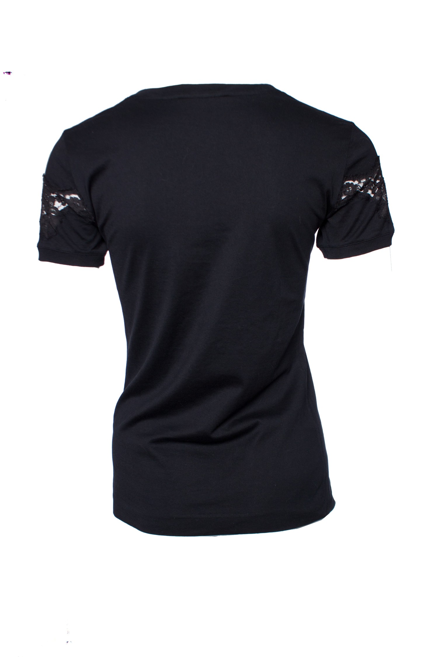Dolce & Gabbana, Black T-shirt with lace. - Unique Designer Pieces