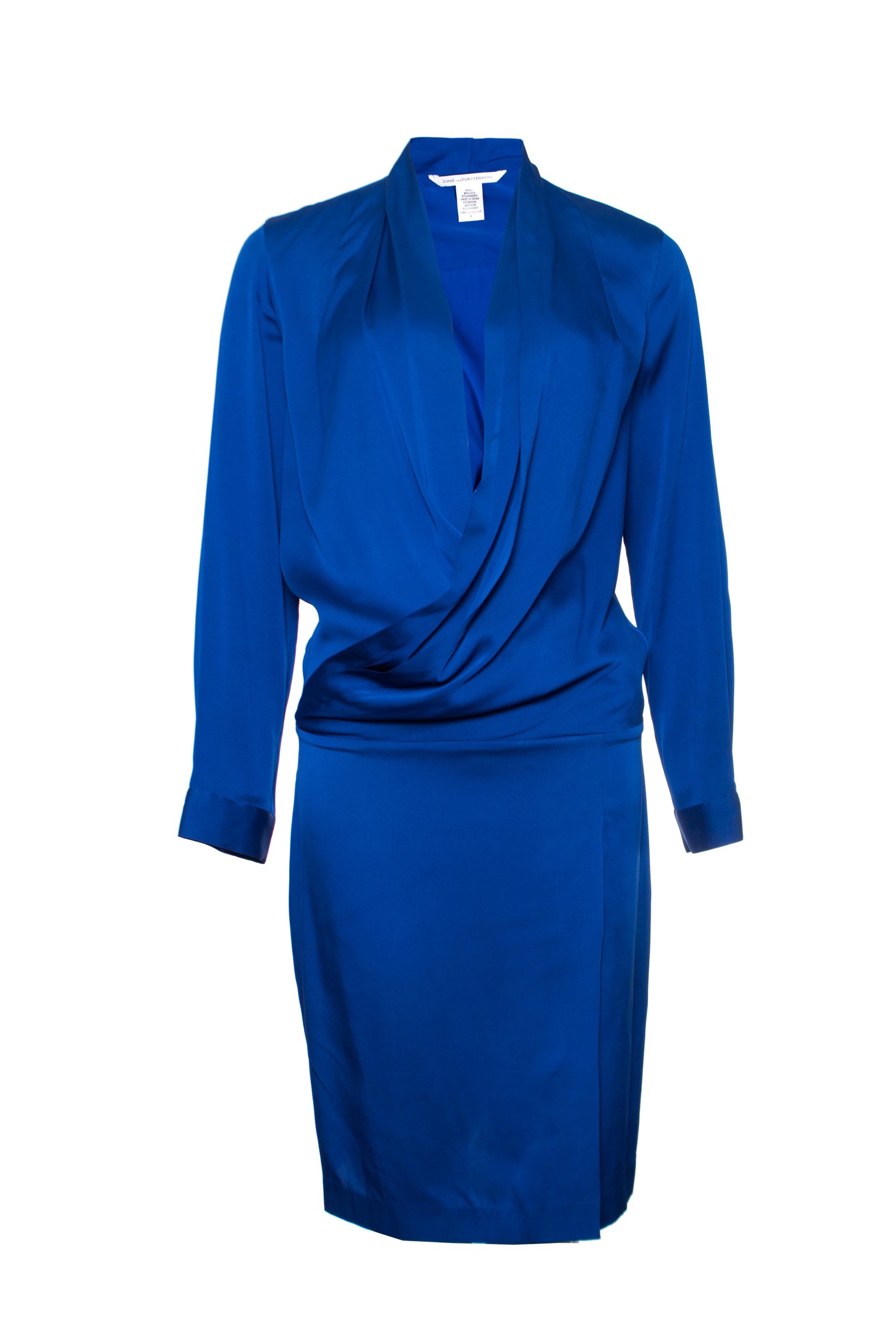 regionaal verhaal Lastig Diane von Furstenberg, zijde jurk in Kobalt blauw - Unique Designer Pieces