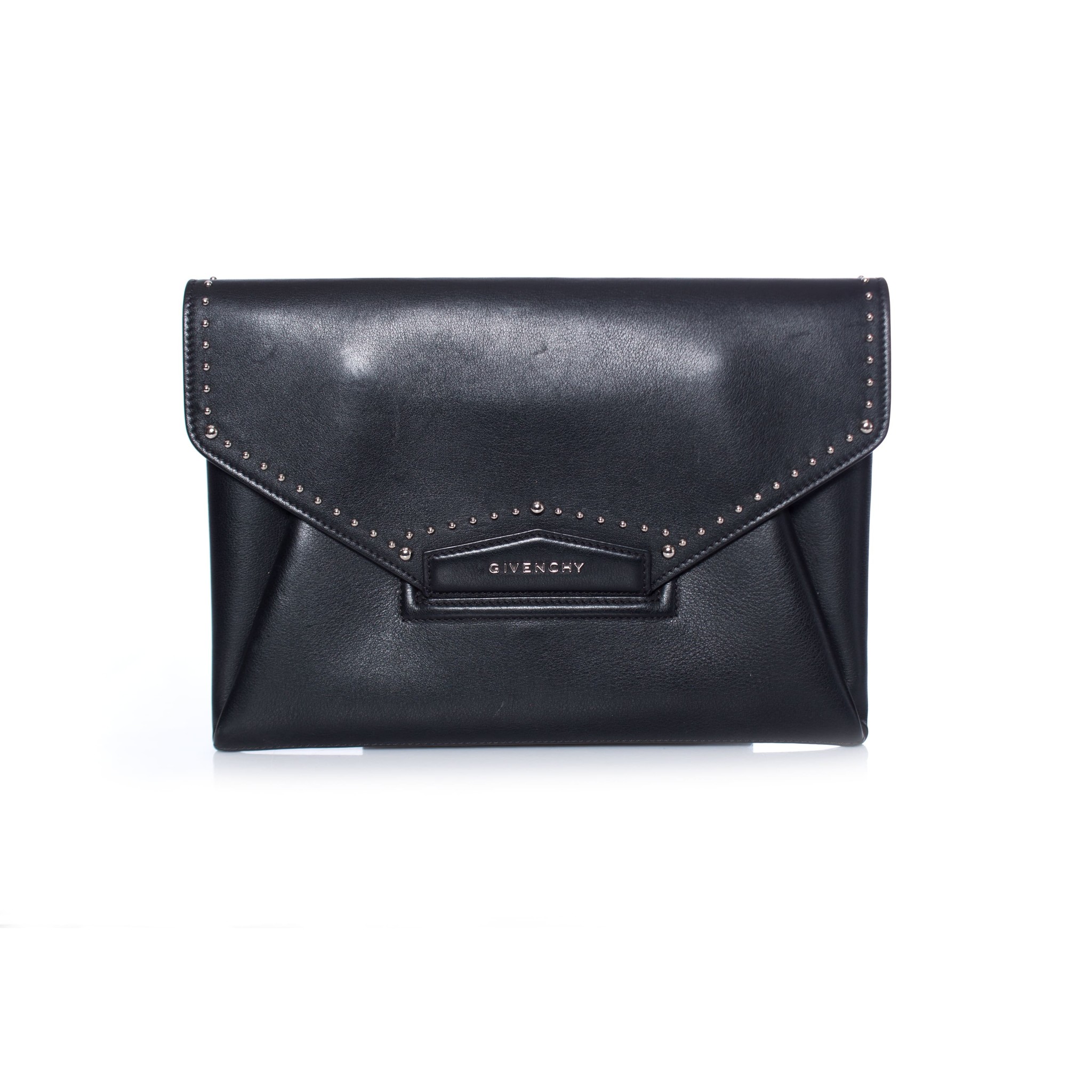 Pre-owned Givenchy Antigona Textured-Leather Clutch – Sabrina's Closet