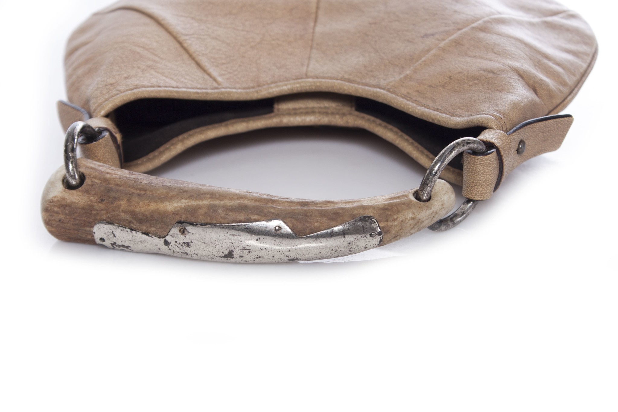 Yves Saint Laurent Bronze Leather Mini Mombasa Horn Bag - Yoogi's Closet