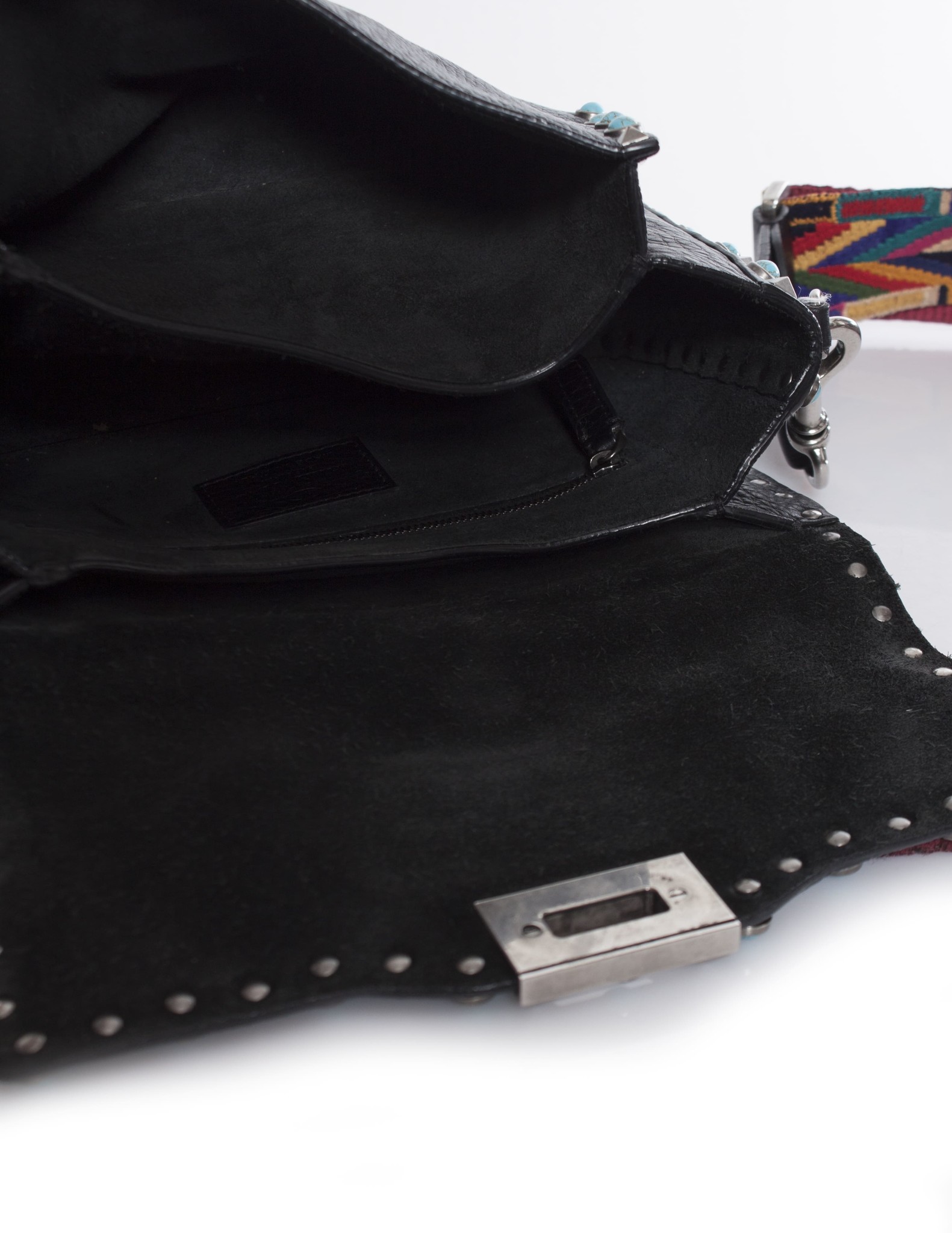 Vintage Style Sling Bag With Lock, Guitar Strap Crossbody Bag