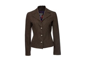 Dolce & Gabbana, brown colored tweed jacket. - Unique