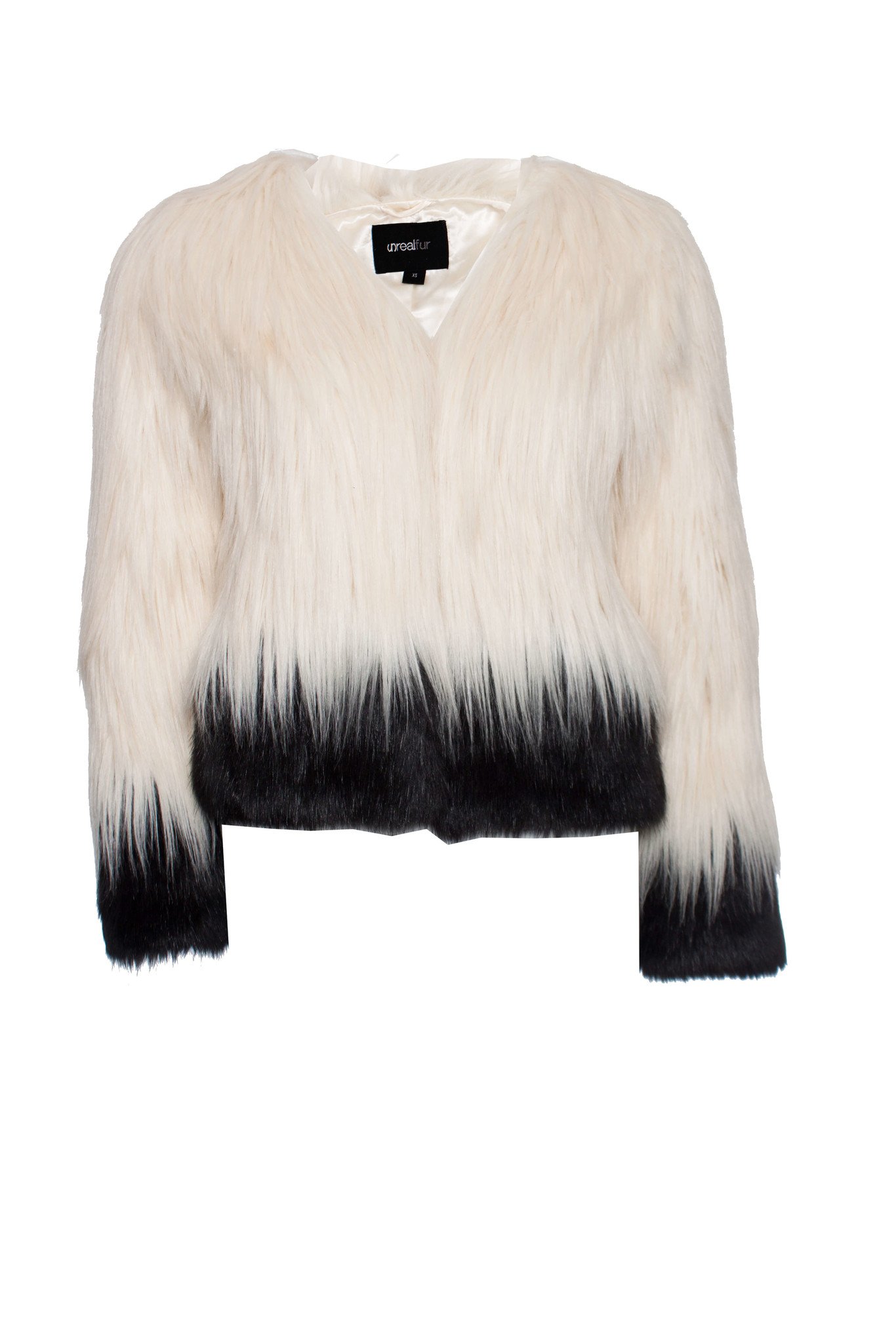 Unreal Fur, imitation fur jacket in white and black - Unique Designer ...